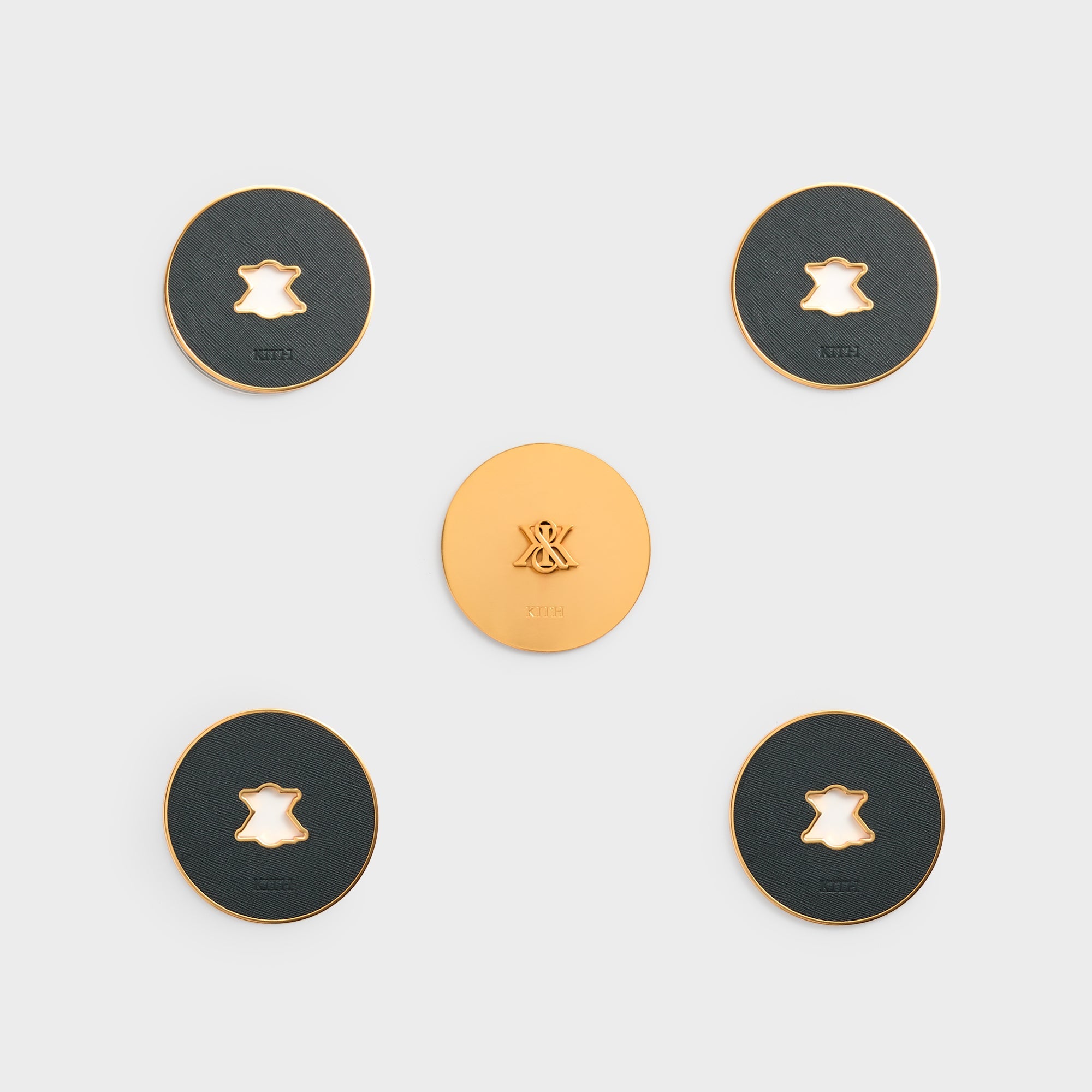 Kith Crest Set of 4 Leather Coasters - Stadium Kith Crest Set of 4 Leather Coasters - Stadium