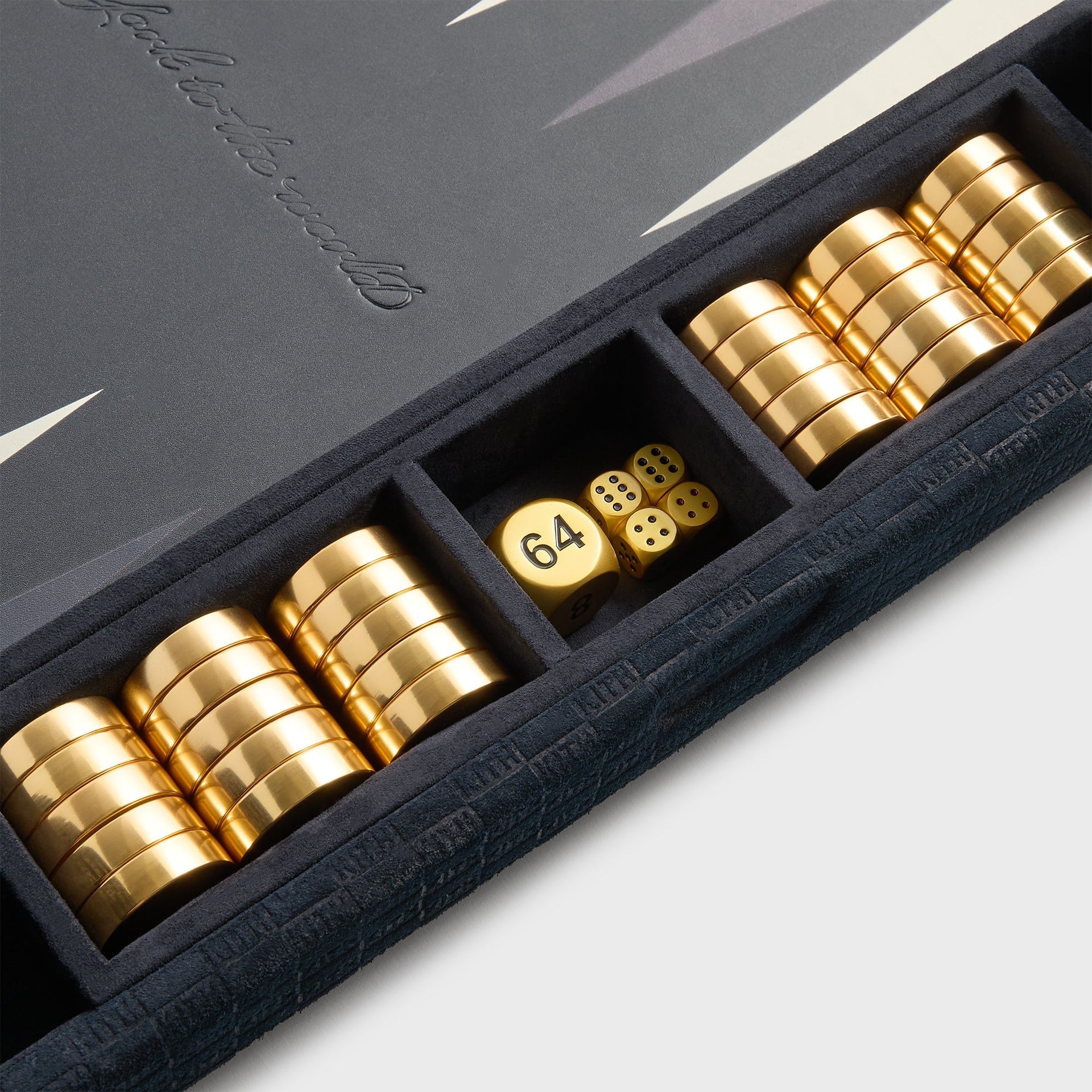 Kithmas Monogram Debossed Suede Backgammon Set - Ink - PH