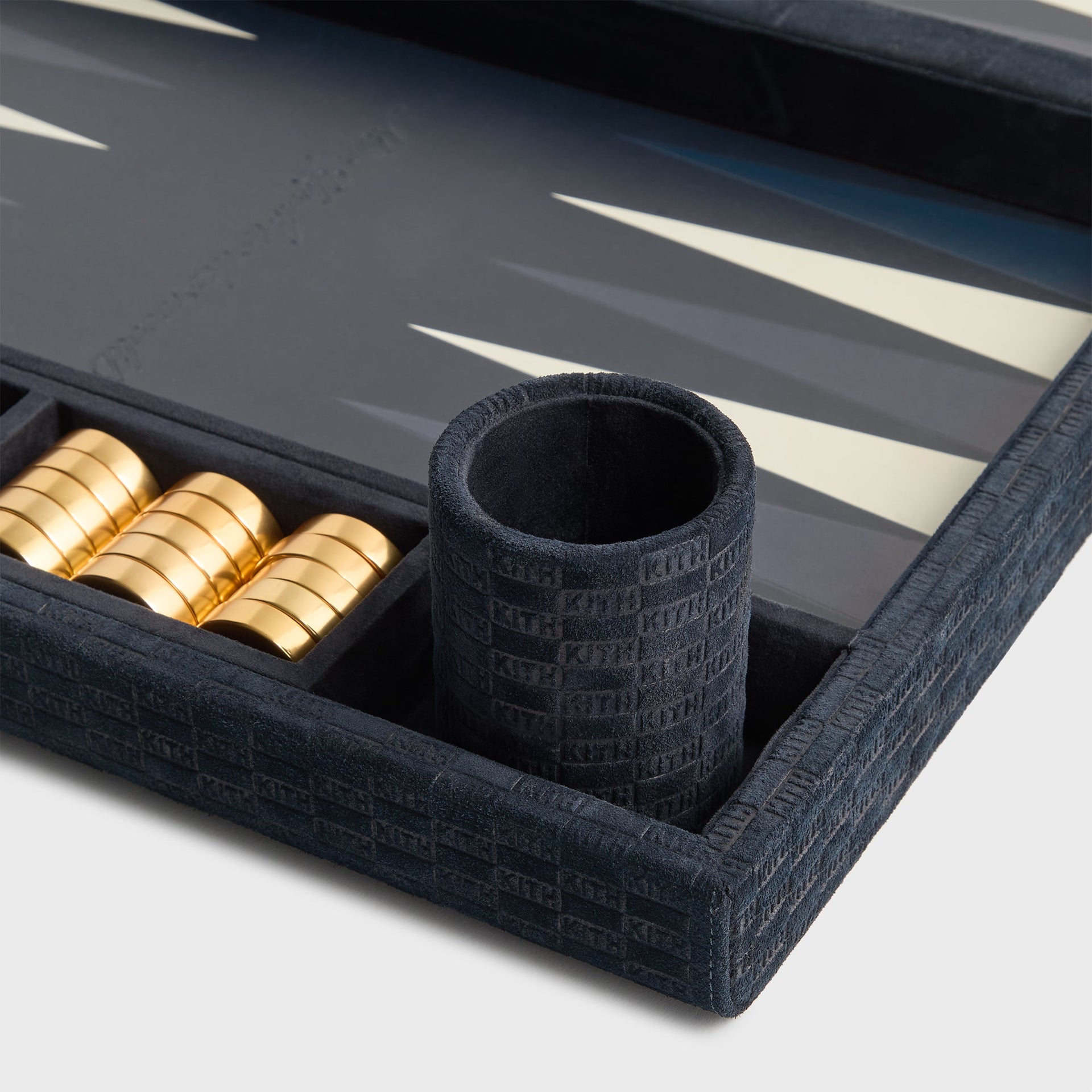 Kithmas Monogram Debossed Suede Backgammon Set - Ink - PH