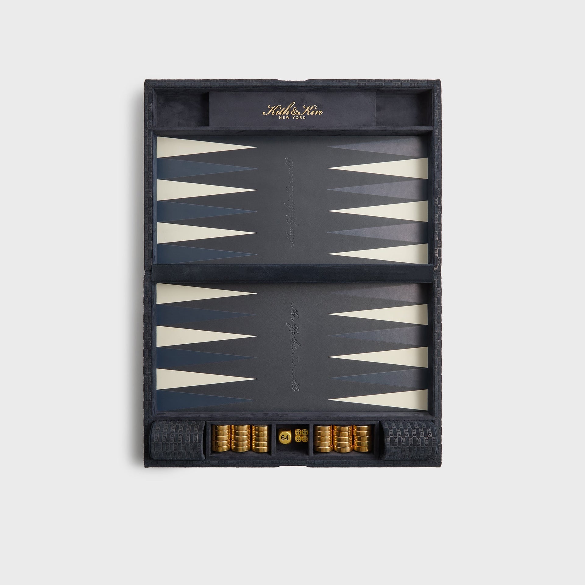 Kithmas Monogram Debossed Suede Backgammon Set - Ink - PH