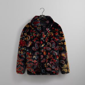 Kith Paisley Fur Short Becker Coat - Nocturnal