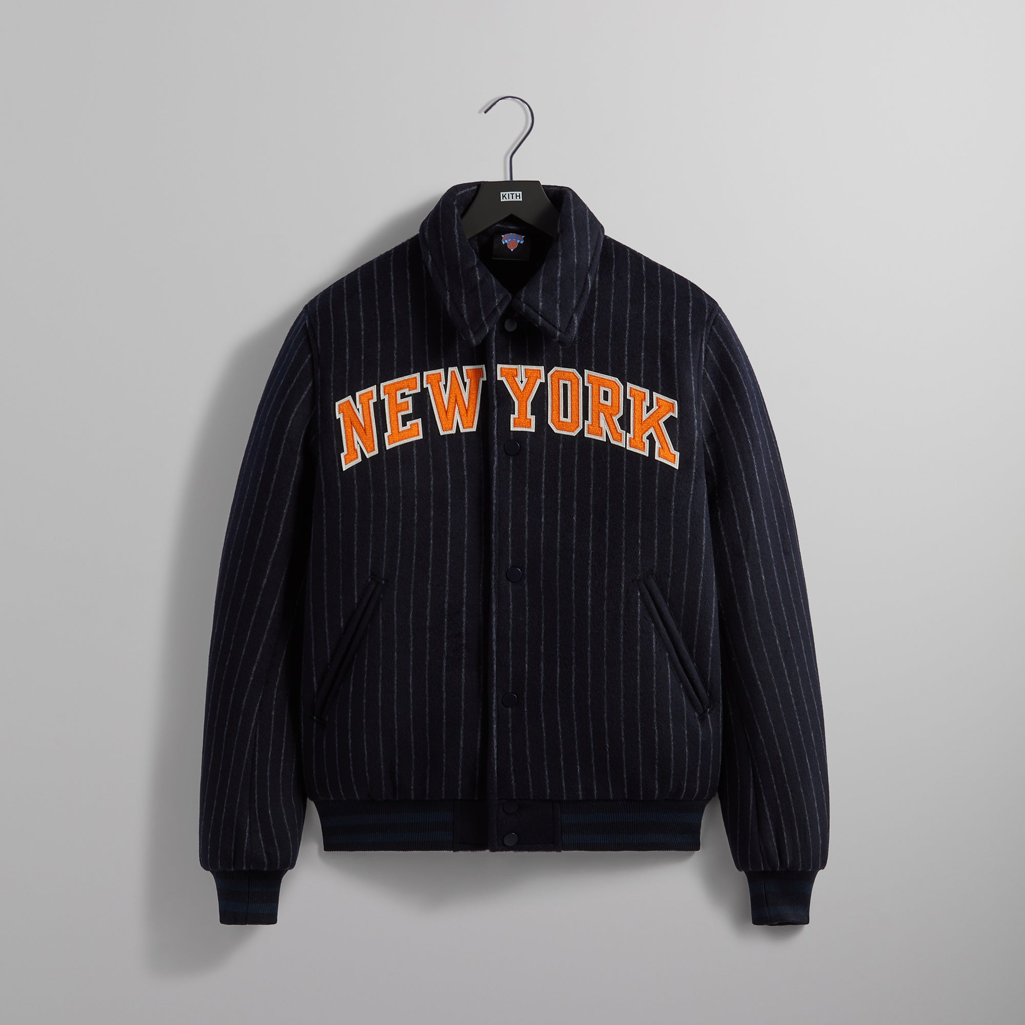 Kith for the New York Knicks Wool Collared Coaches Jacket - Nocturnal