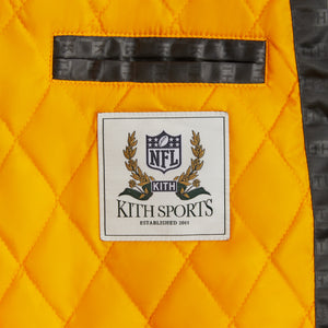 Kith for the NFL: Steelers Satin Bomber Jacket - Black