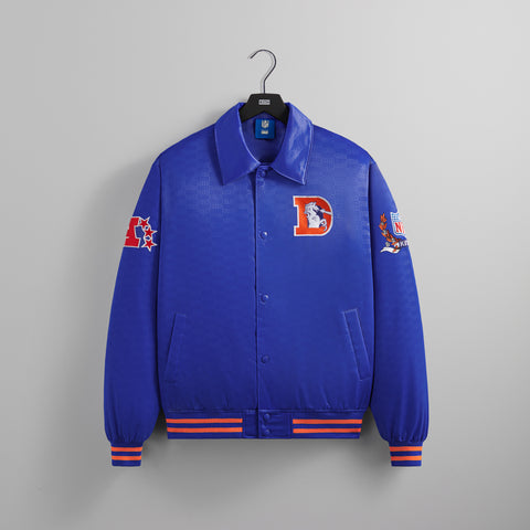 New York Giants Ladies Team Spirit Satin Jacket - Royal Blue/Red