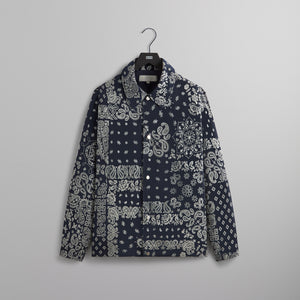 UrlfreezeShops Flocked Deconstructed Bandana Coaches Jacket - Nocturnal