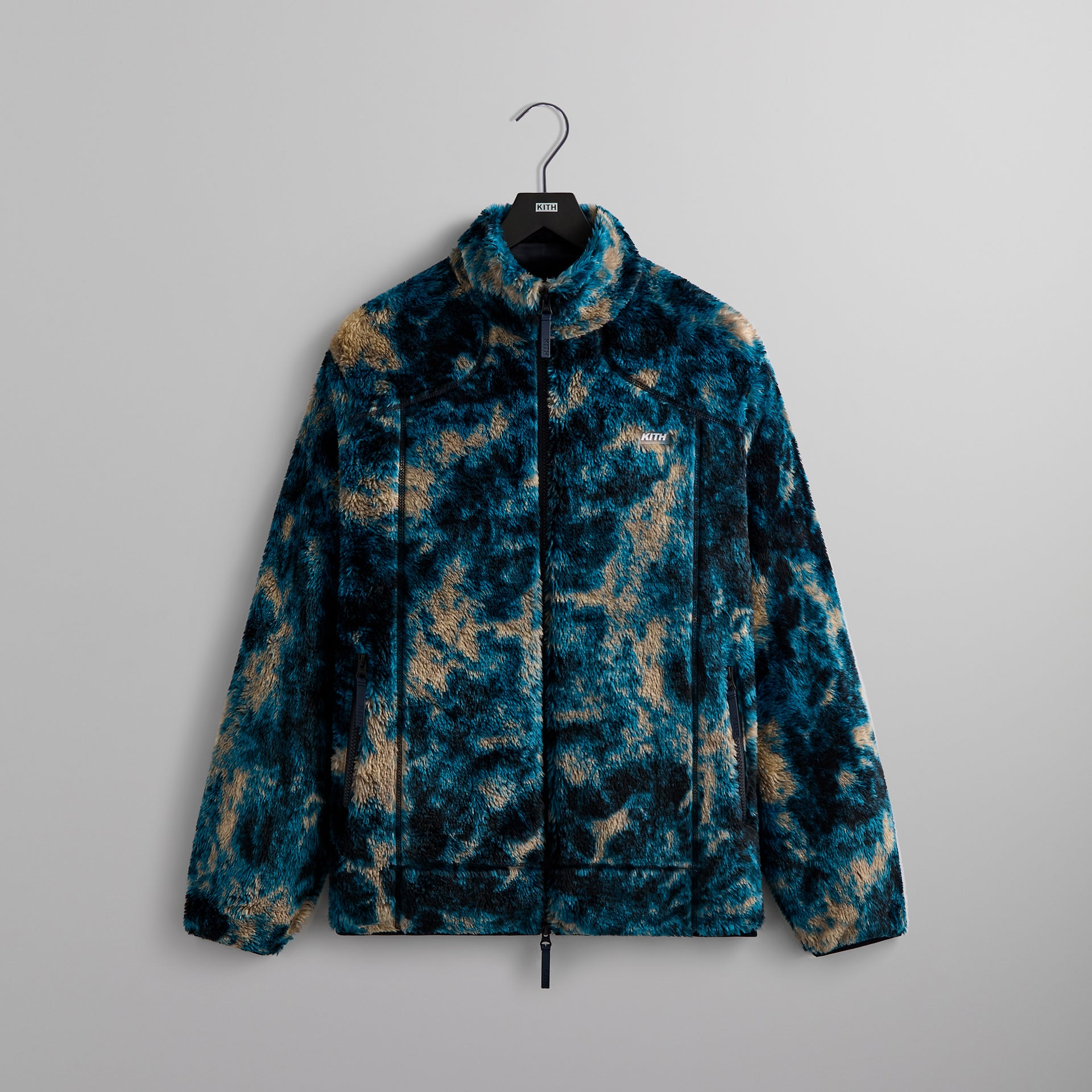 Kith Ice Dye Harper Vintage Sherpa Full Zip Jacket - Indigo