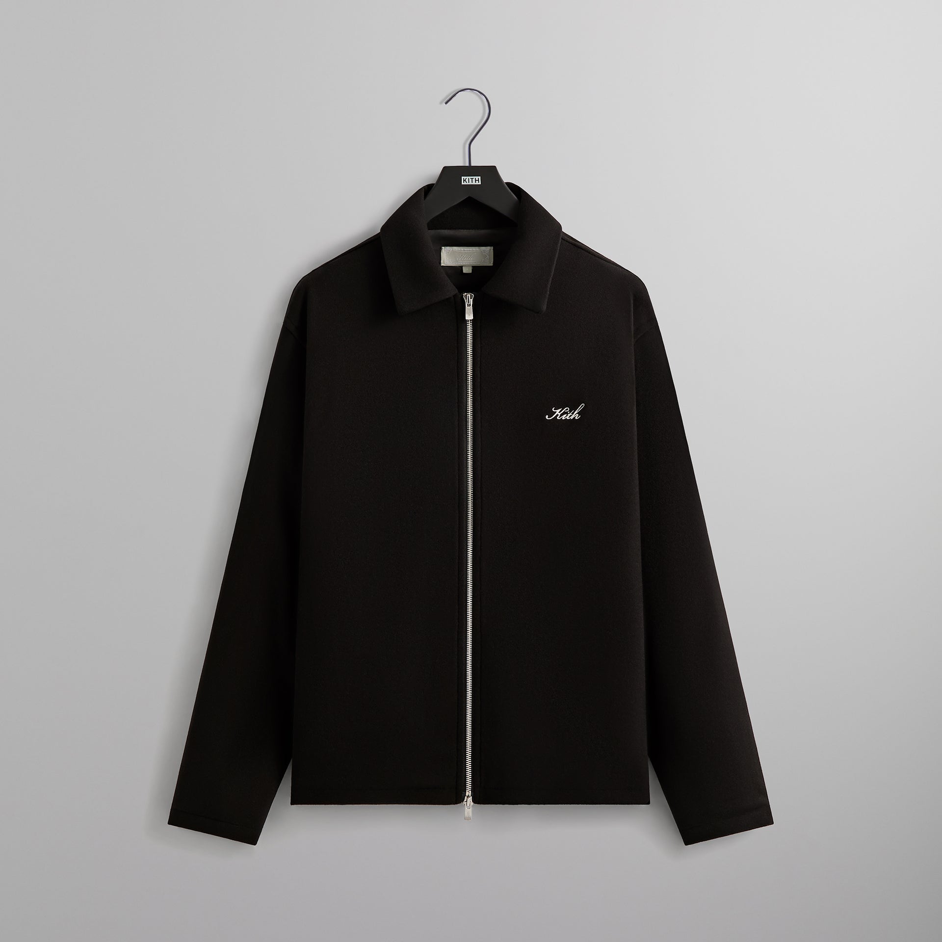 Kith Felted Jersey Lane Coaches Jacket - Black