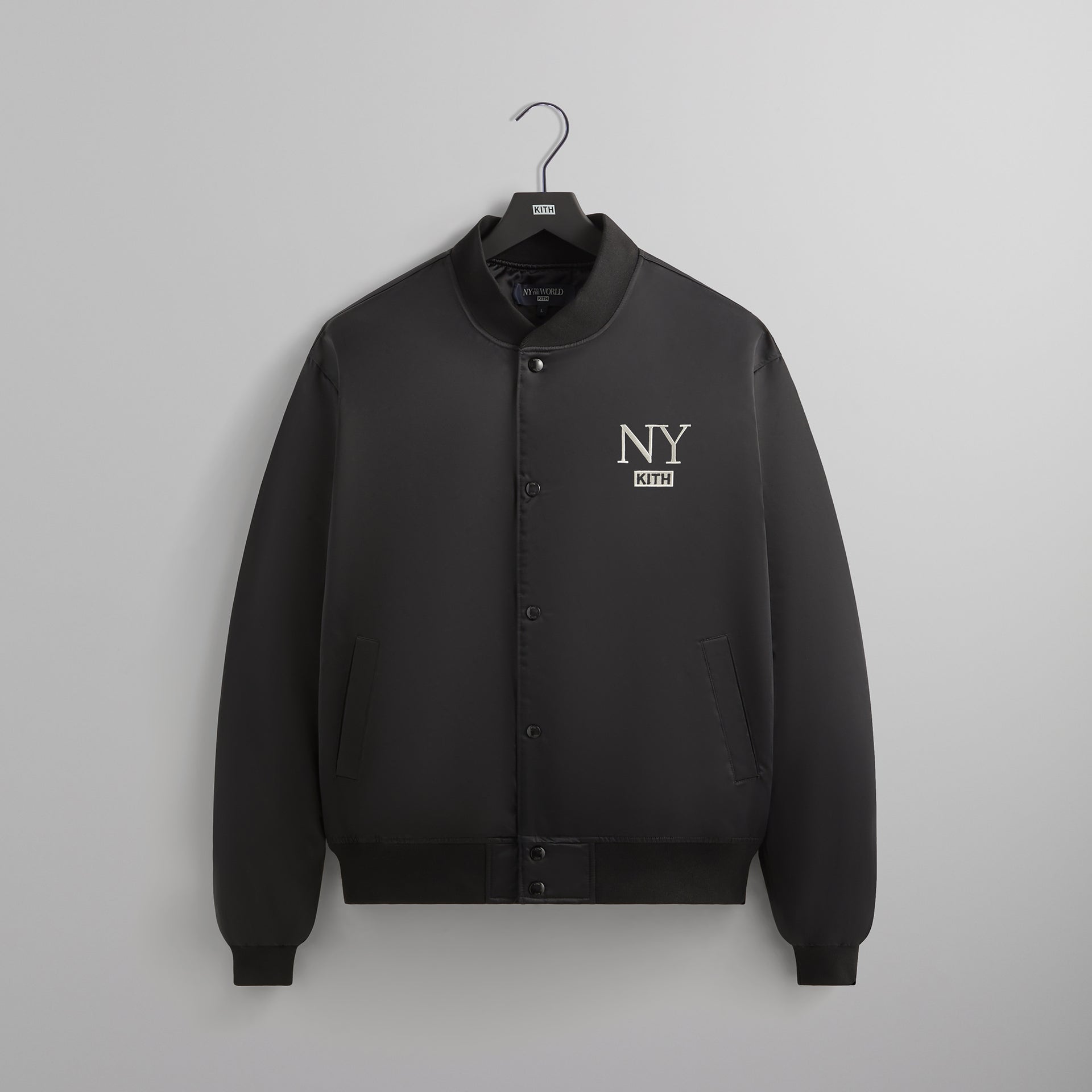 Kith NY to the World Satin Bomber Jacket - Black