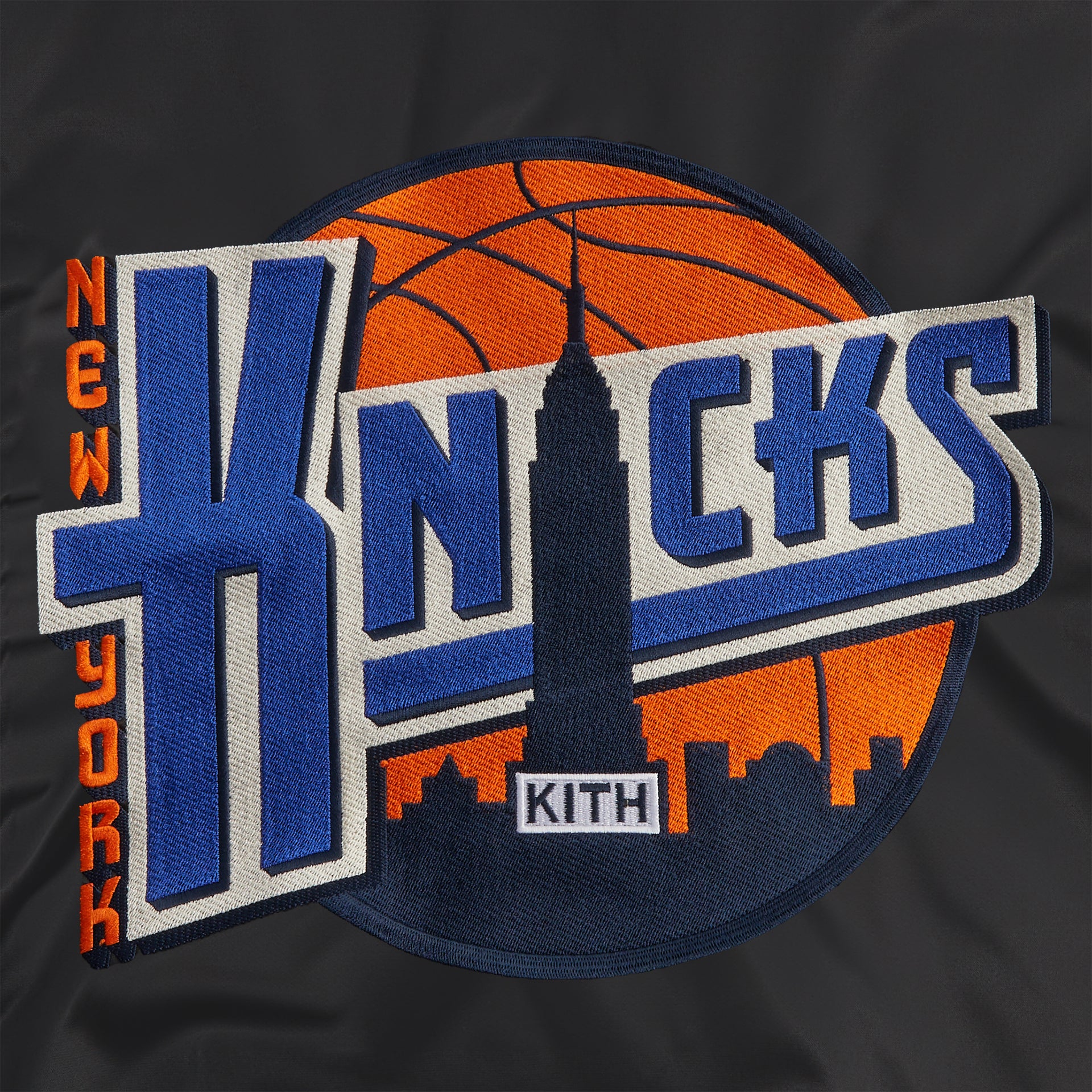 Kith for the New York Knicks Ball Satin Bomber Jacket - Black