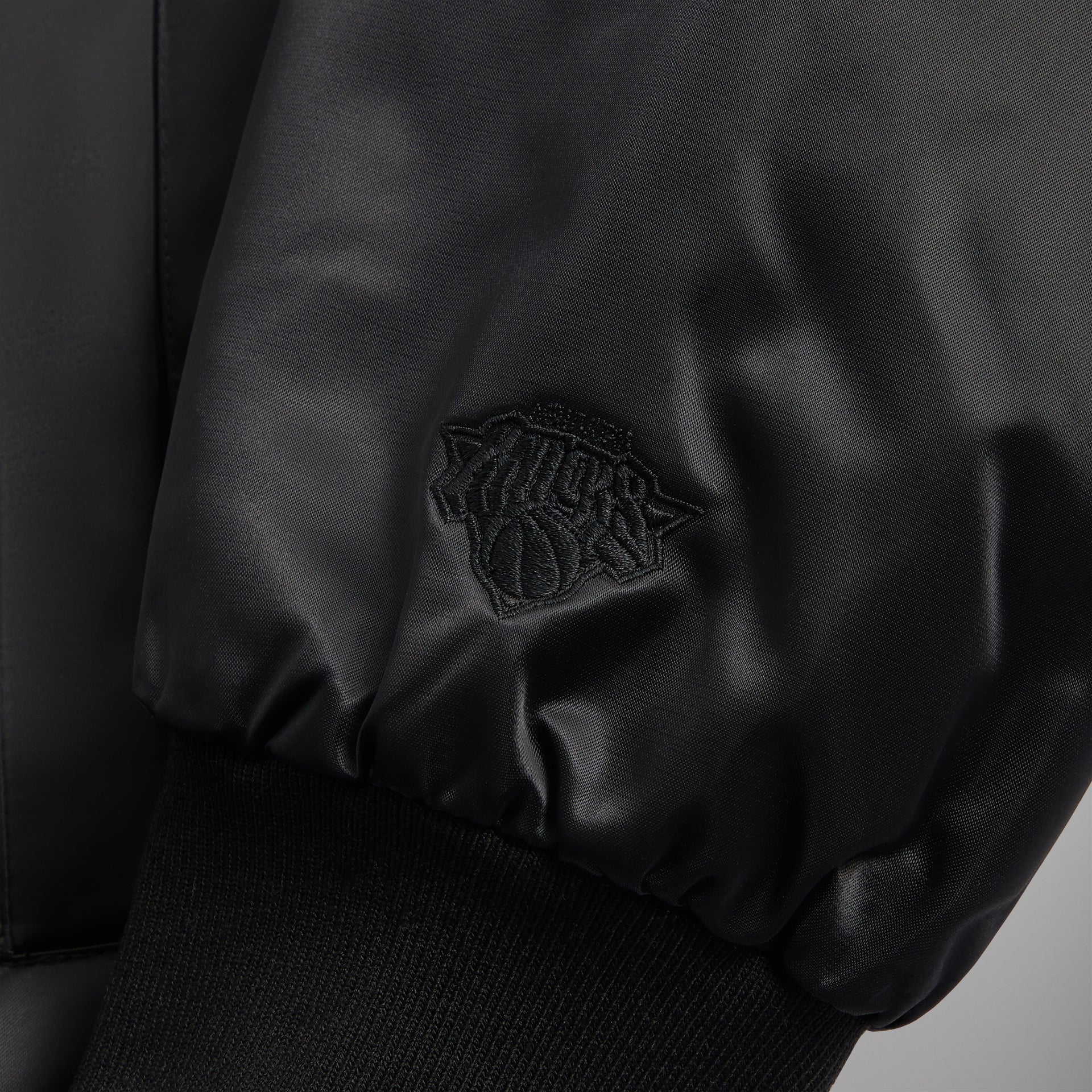 Kith for the New York Knicks Ball Satin Bomber Jacket - Black