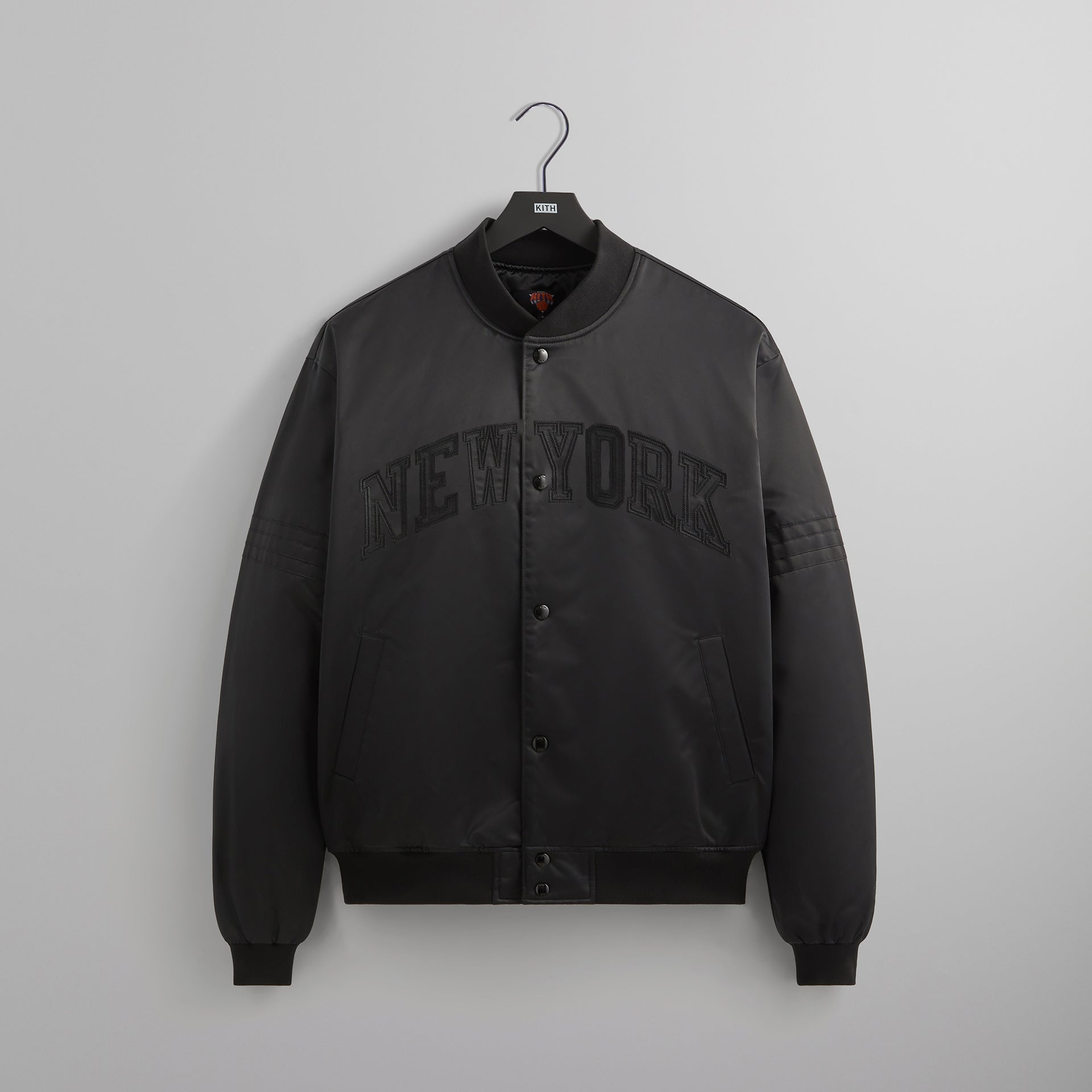 Kith for the New York Knicks Ball Satin Bomber Jacket - Black