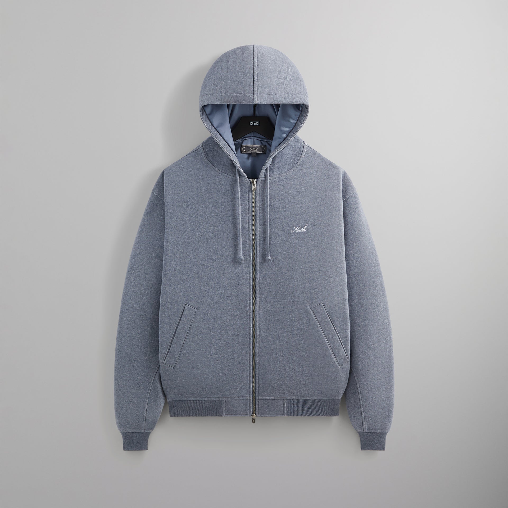 Kith Fleece Avery Hooded Bomber Jacket - Elevation Heather