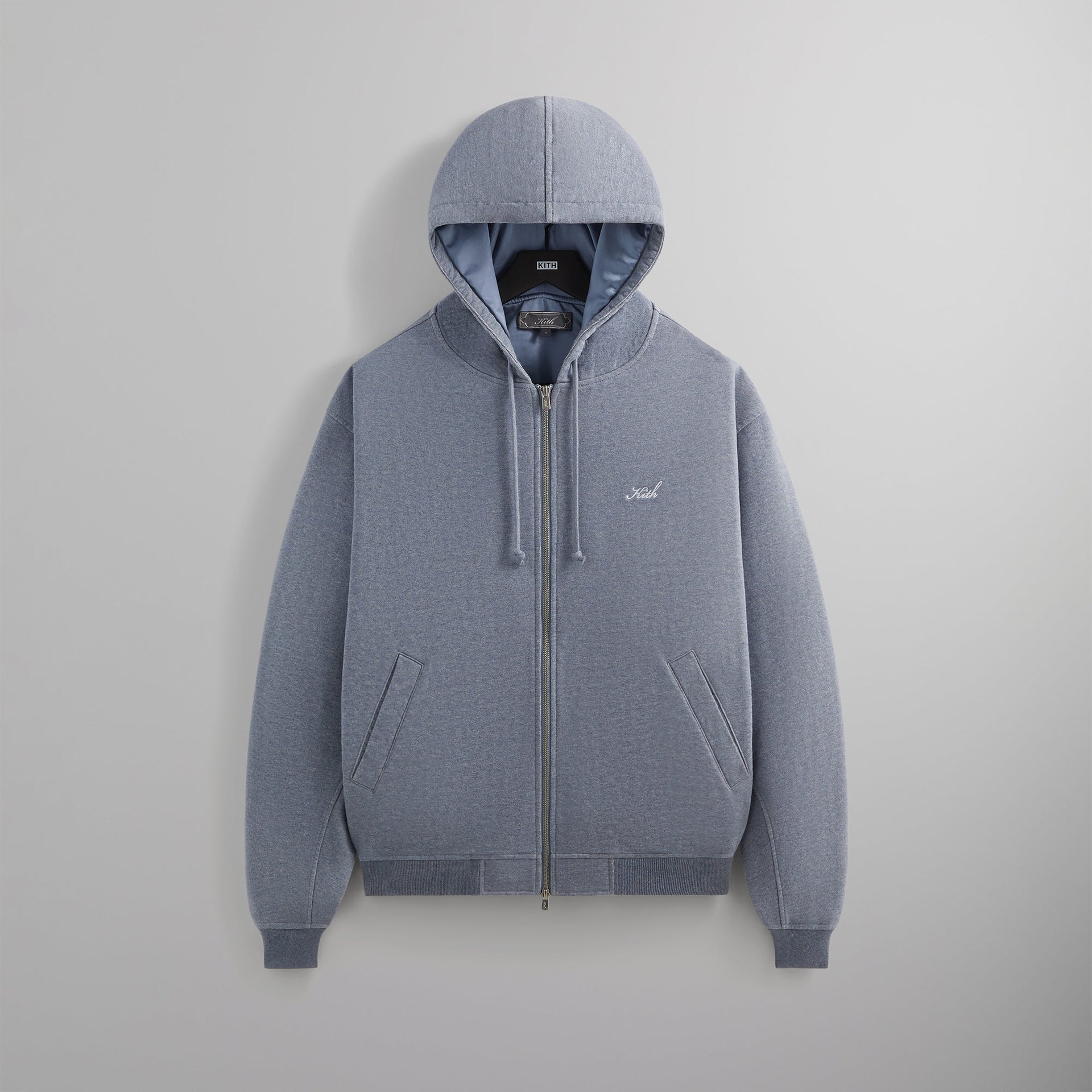 Kith Fleece Avery Hooded Bomber Jacket - Elevation Heather PH