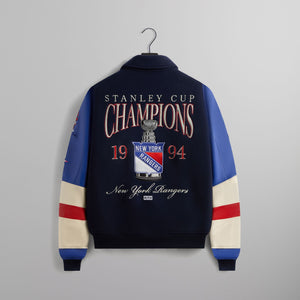 Kith for the New York Rangers Wool Leather Varsity Jacket - Nocturnal PH