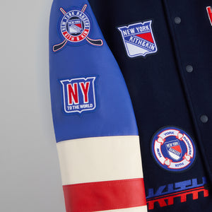 Kith for the New York Rangers Wool Leather Varsity Jacket - Nocturnal