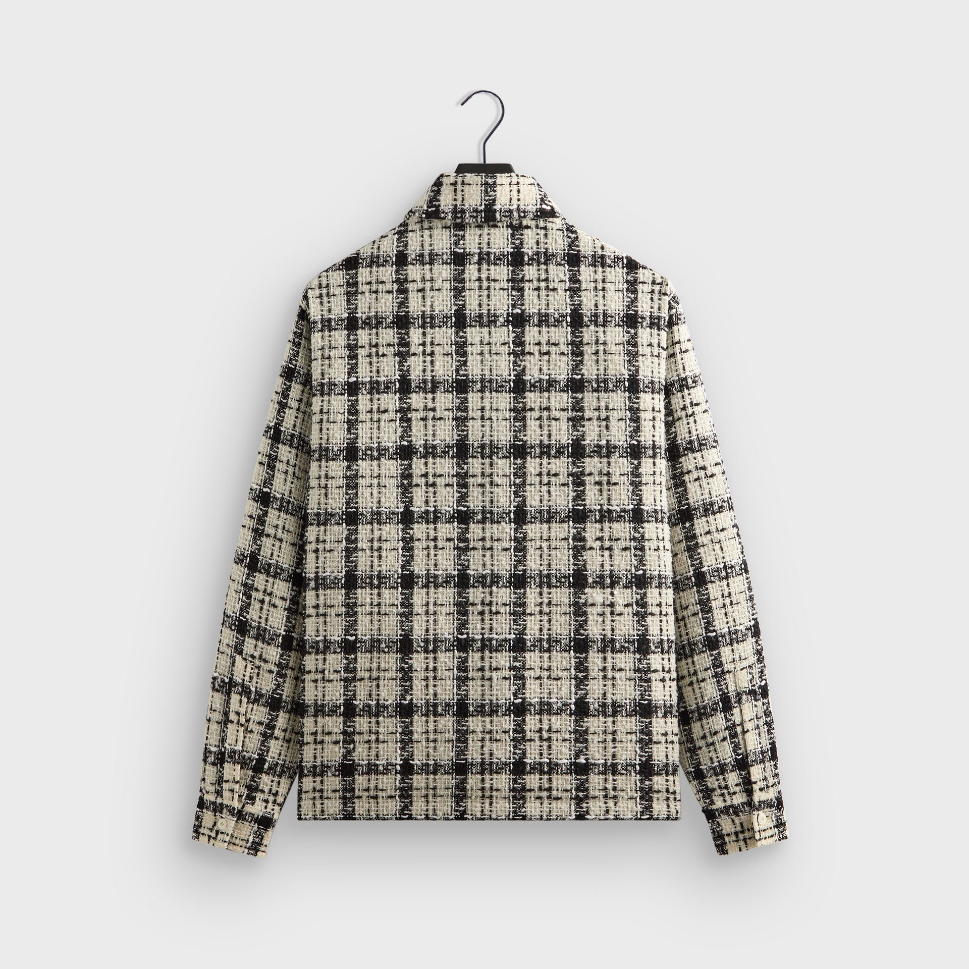&Kin Windowpane Boucle Long Shirt Boxy Collared Overshirt - Sandrift - PH