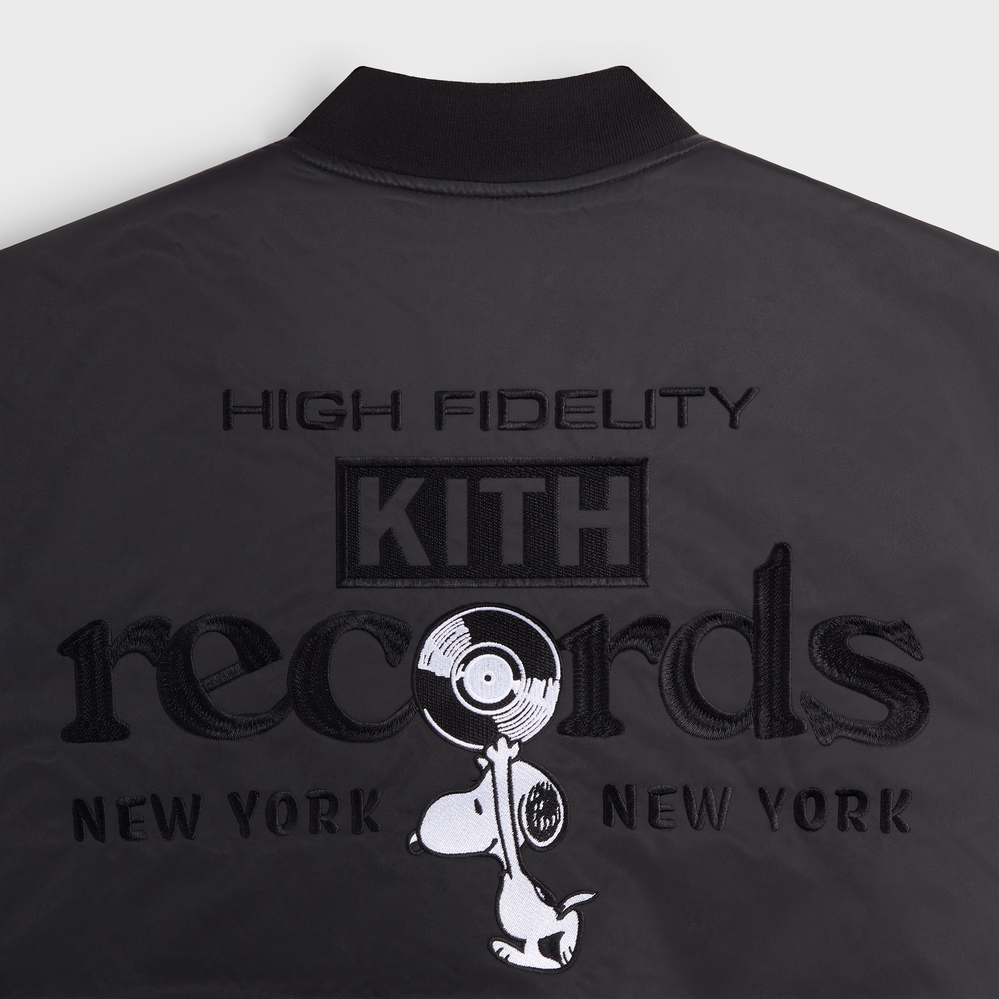【返品?交換対象商品】 Kith Black - Jacket Bomber Satin Peanuts for ジャケット・アウター