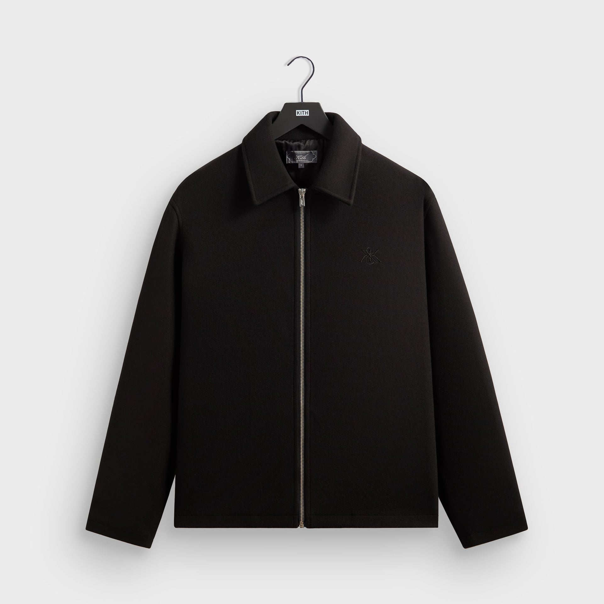 Kith Felted Jersey Lane Coaches Jacket - Black - PH