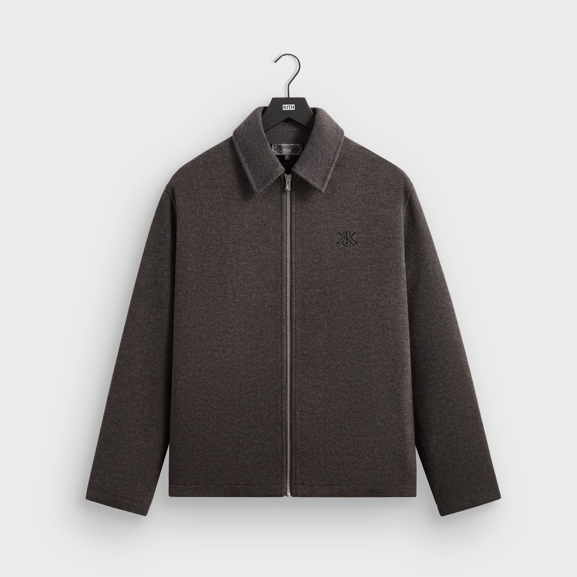 Kith Felted Jersey Lane Coaches Jacket - Heather Charcoal - PH