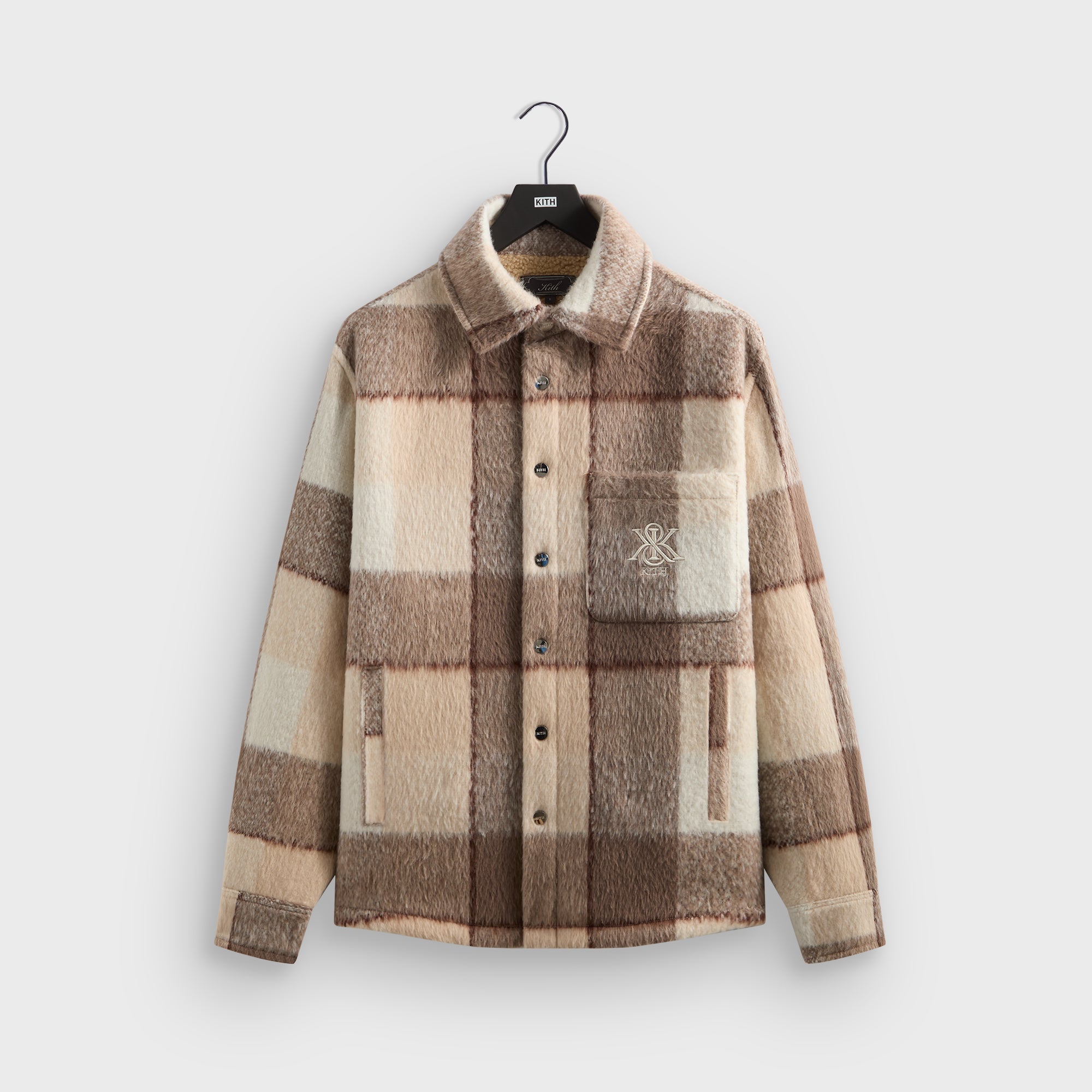 KITH SHERIDAN SHIRT JACKET サイズM Kith Brushed Plaid Sheridan Shirt Jacket - Nocturnal