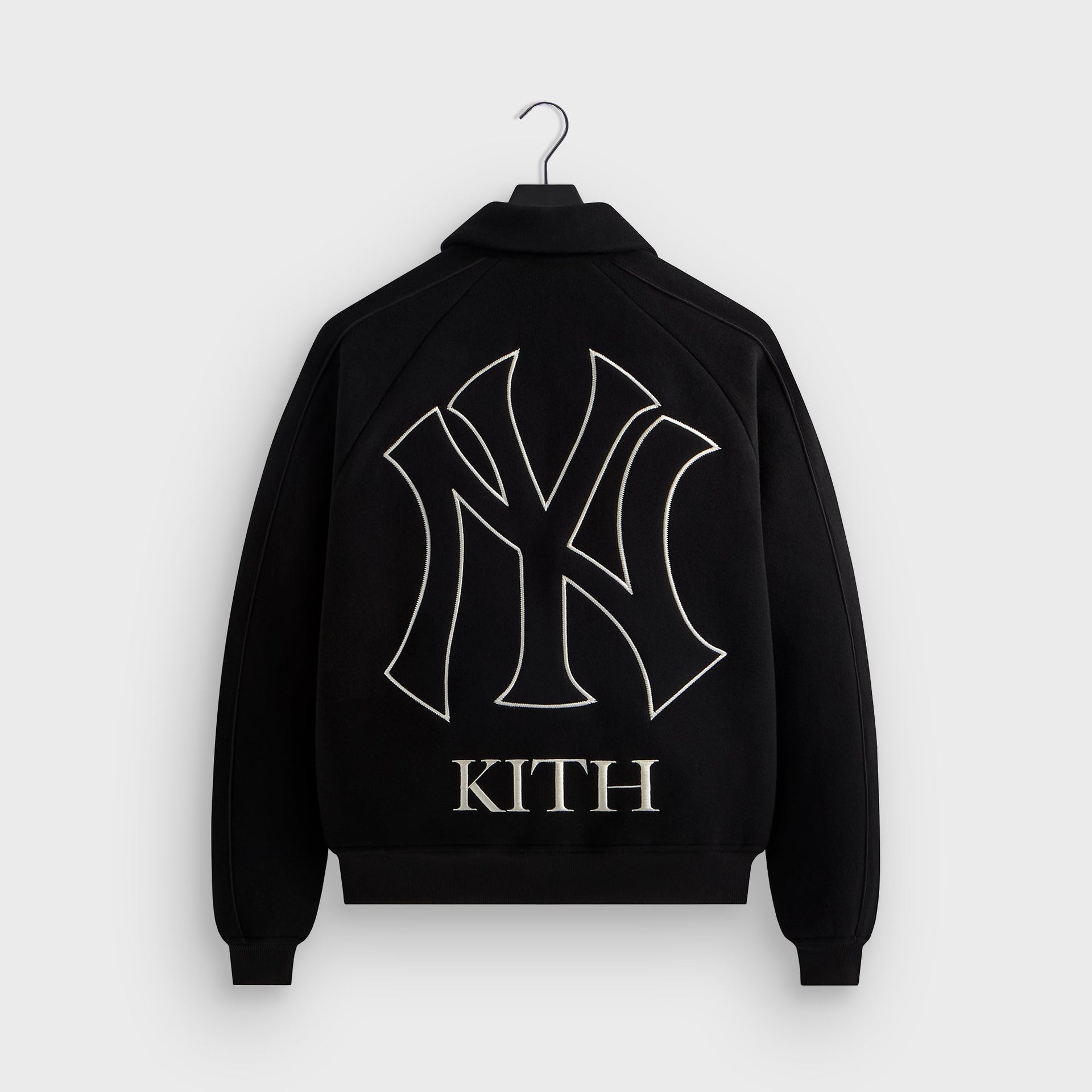 Kith for the New York Yankees Melton Wool Raglan Varsity Jacket - Black - PH