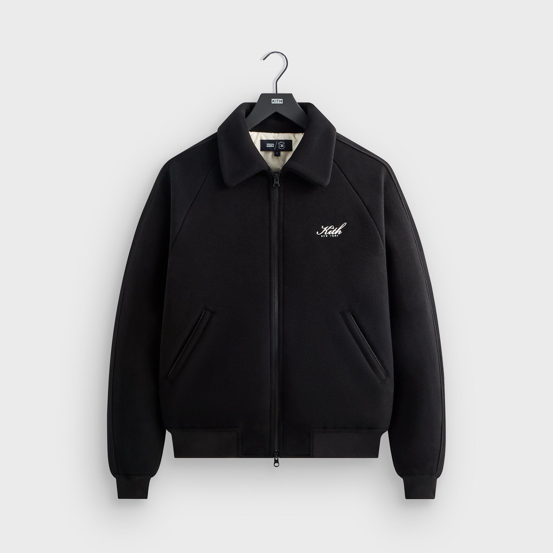 Kith for the New York Yankees Melton Wool Raglan Varsity Jacket - Black - PH