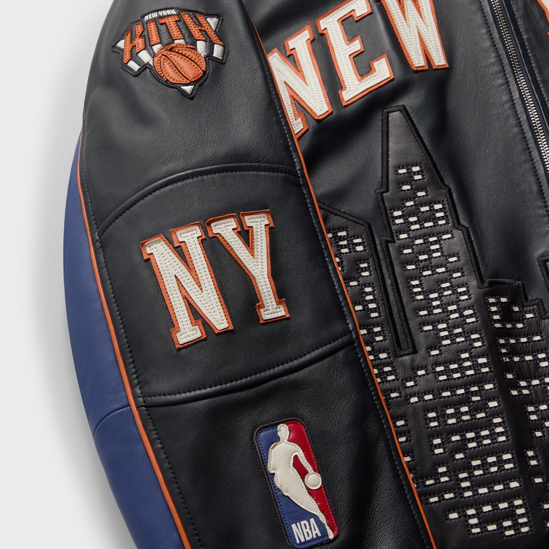 Kith for the New York Knicks Leather Moto Jacket - Nocturnal - PH