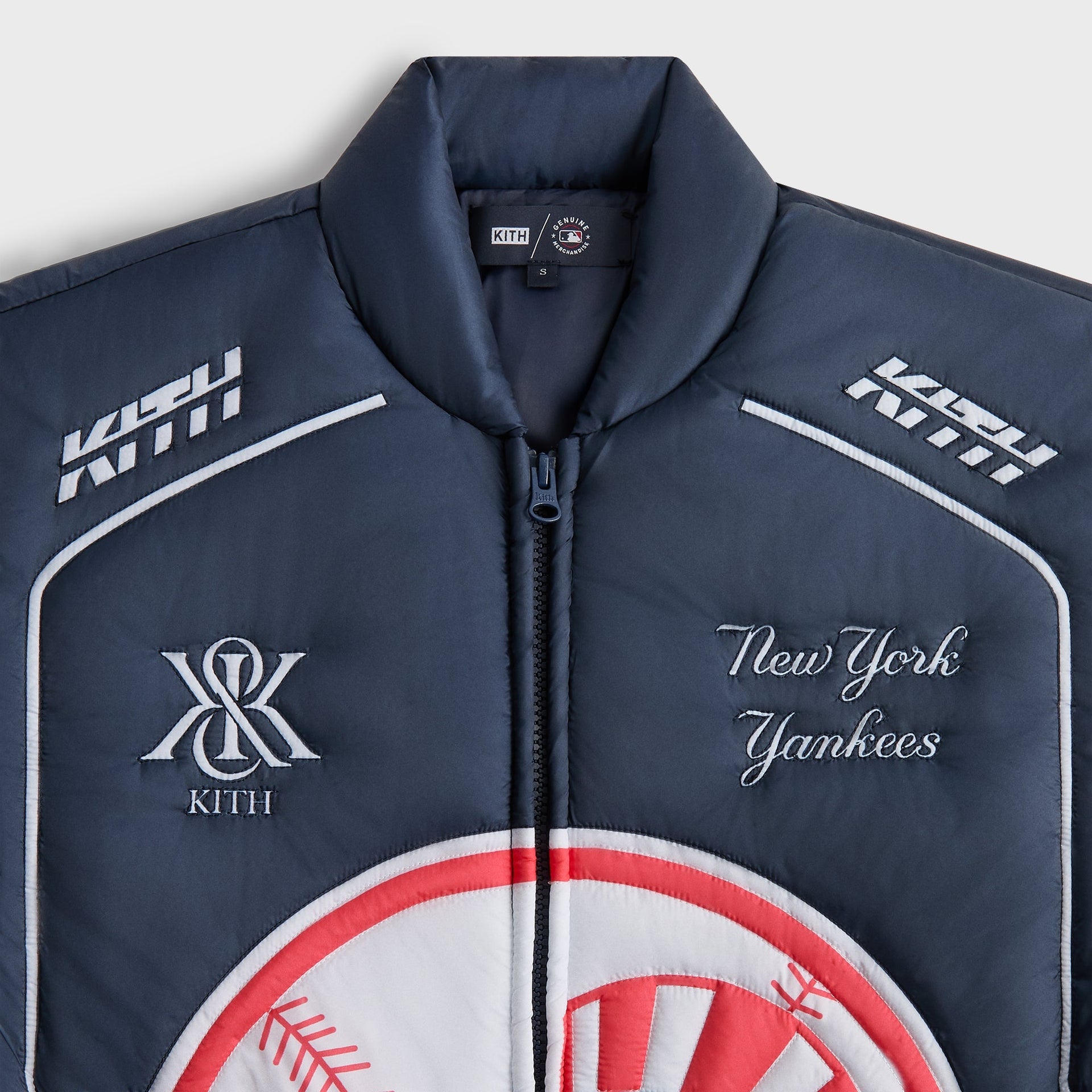 Kith for the New York Yankees Zip Brixton Puffed Shirt Jacket - Nocturnal - PH