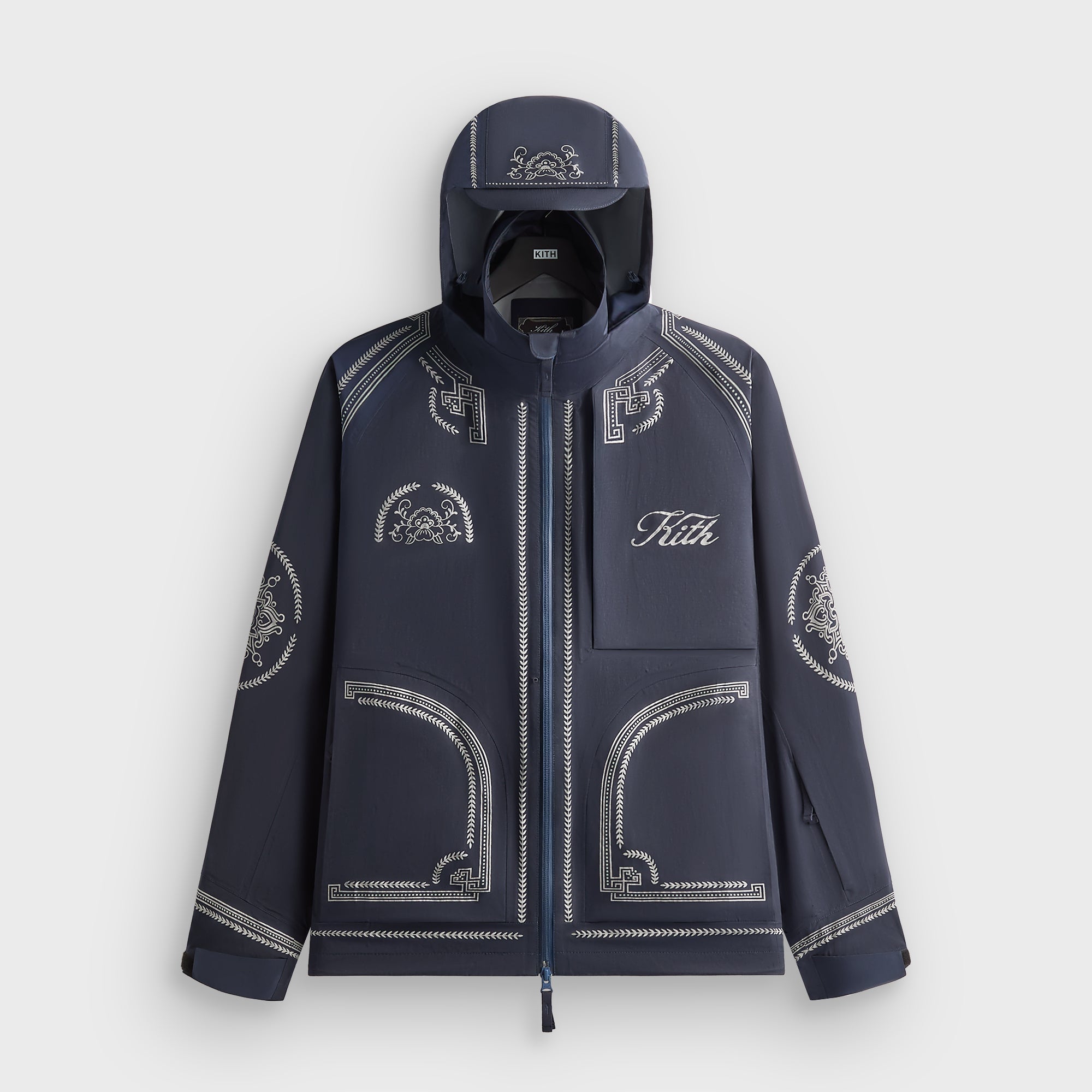 KITH KHM033427 シャドウストライプ スキッパー ポロシャツ L Kith Shadow Stripe Marcel Soccer Top - Stadium