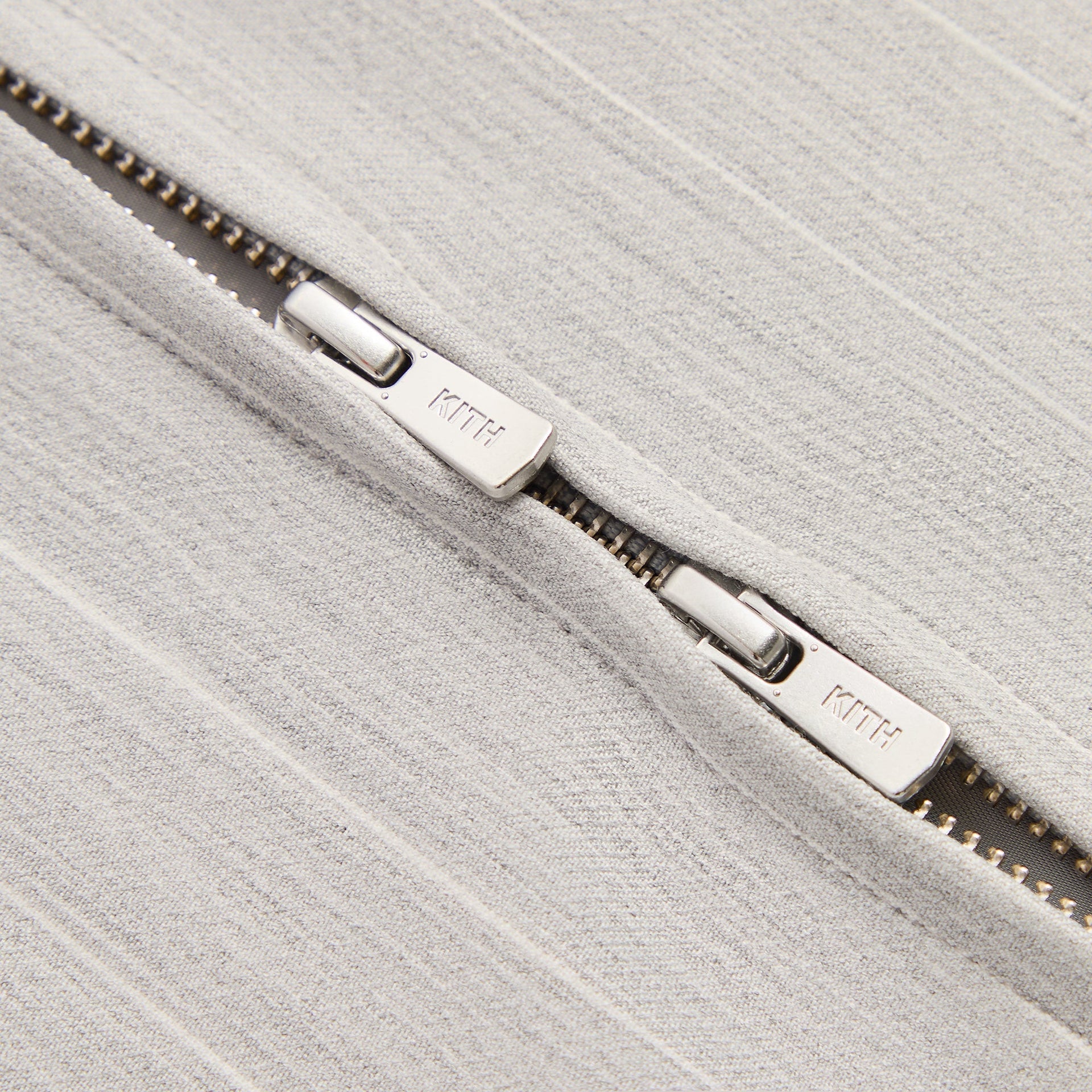 Kith Pinstripe Matteo Zip Up Hoodie - Light Heather Grey - PH