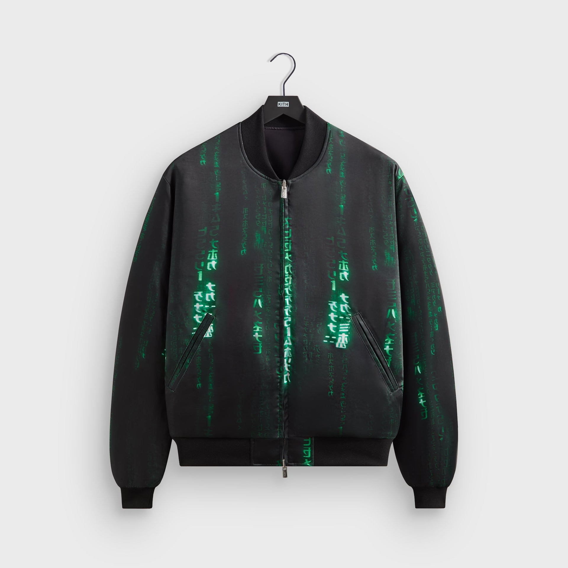 Kith for The Matrix Vance Satin Bomber Jacket - Black