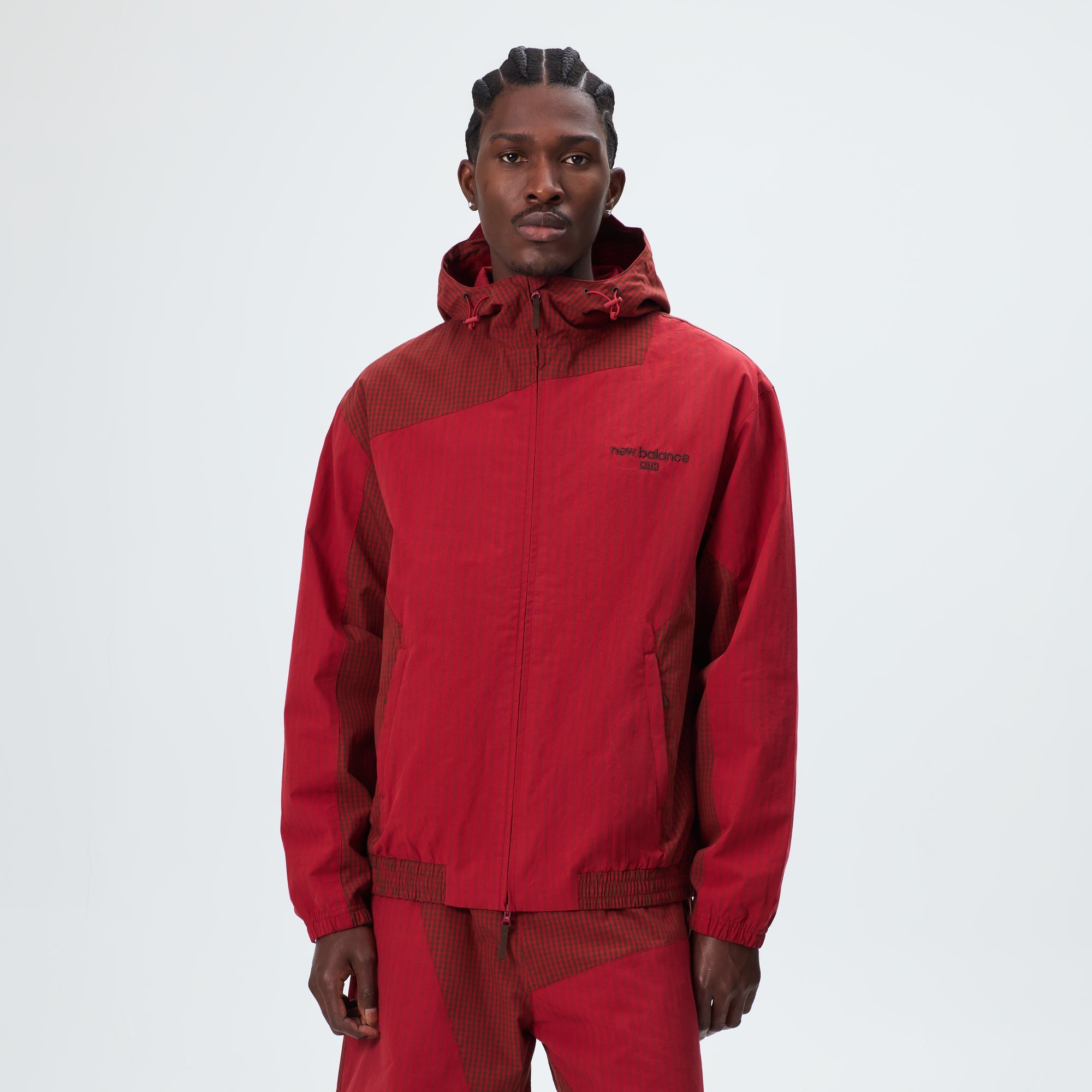 Kith & New Balance Poplin Mix Madison V Jacket - Biking Red