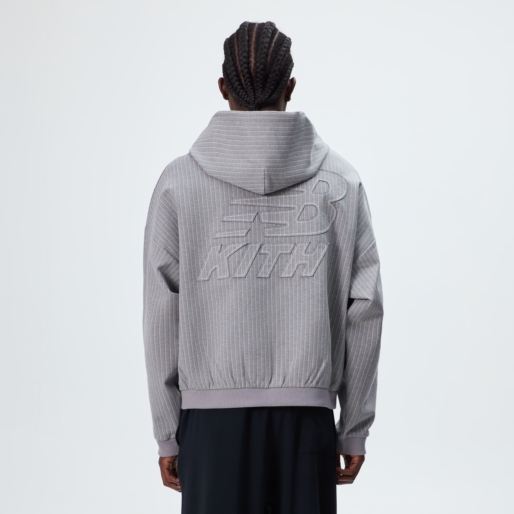 Kith & New Balance Pinstripe Braxton Zip Hoodie - Smoke