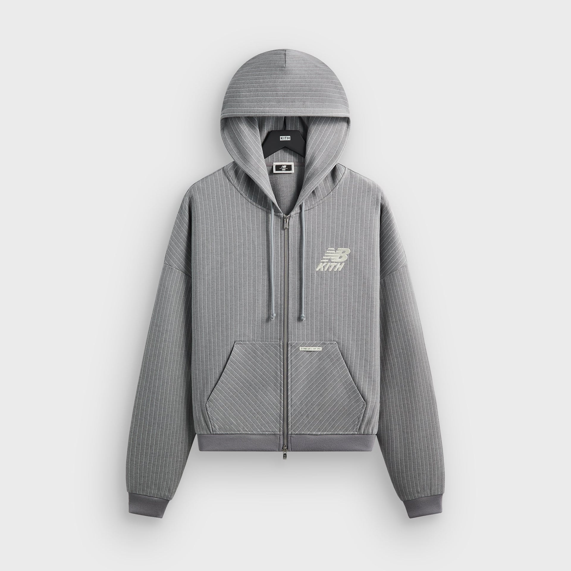 Kith & New Balance Pinstripe Braxton Zip Hoodie - Smoke - PH