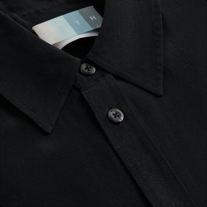 Kith Linen L/S Boxy Collared Overshirt - Black