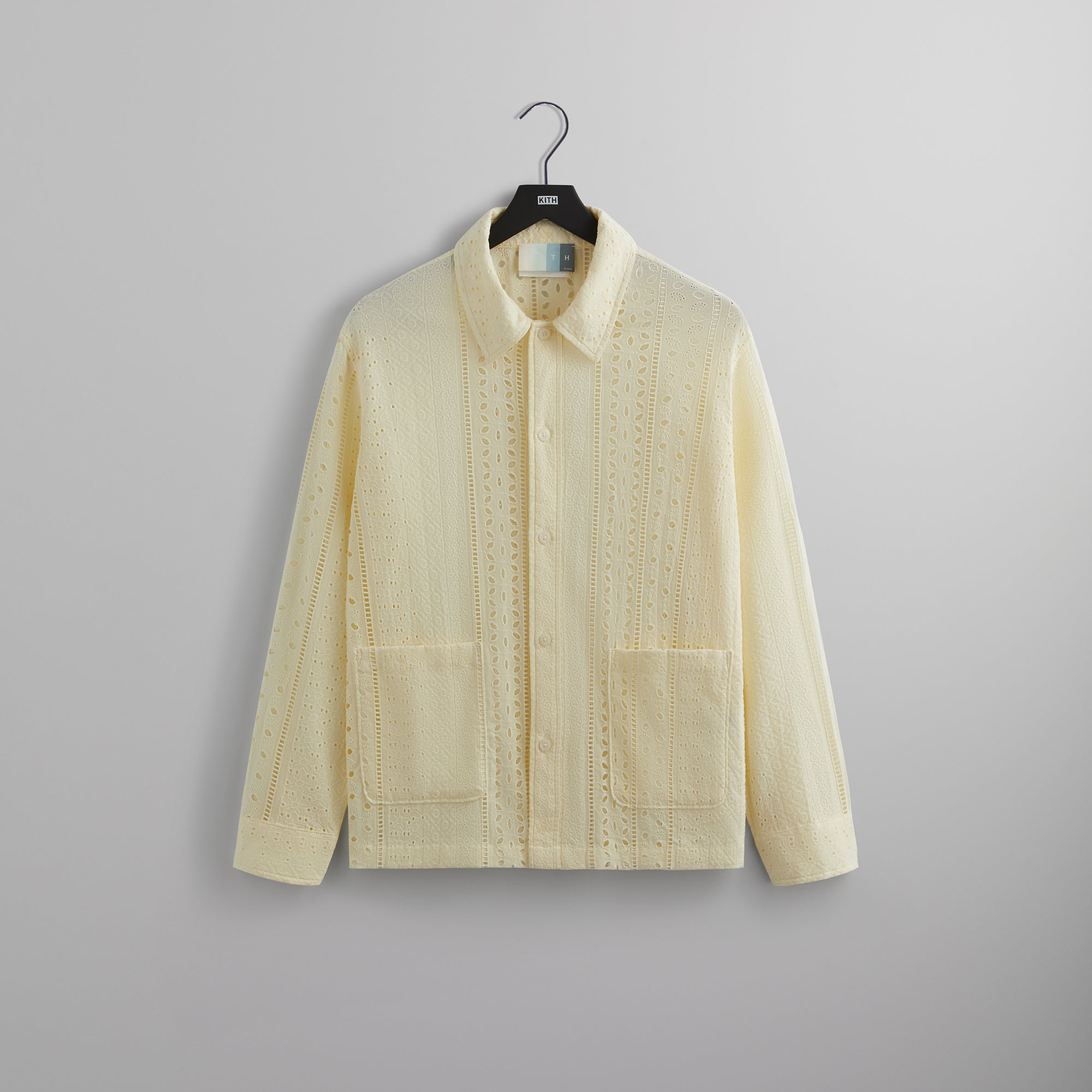 Kith Cotton Eyelet Boxy Collared Overshirt - Sandrift