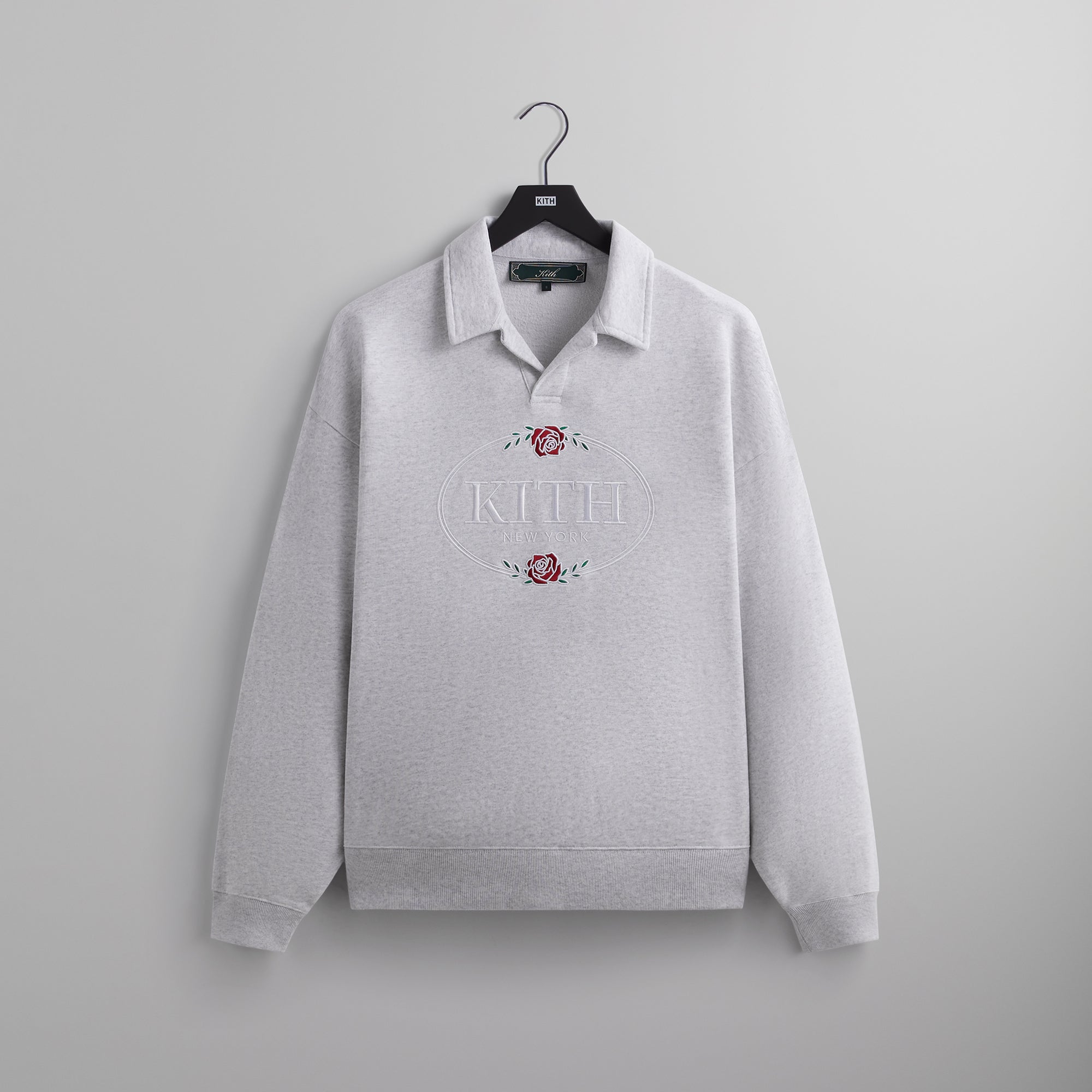 Kith Nelson Collared Pullover -  Light Heather Grey