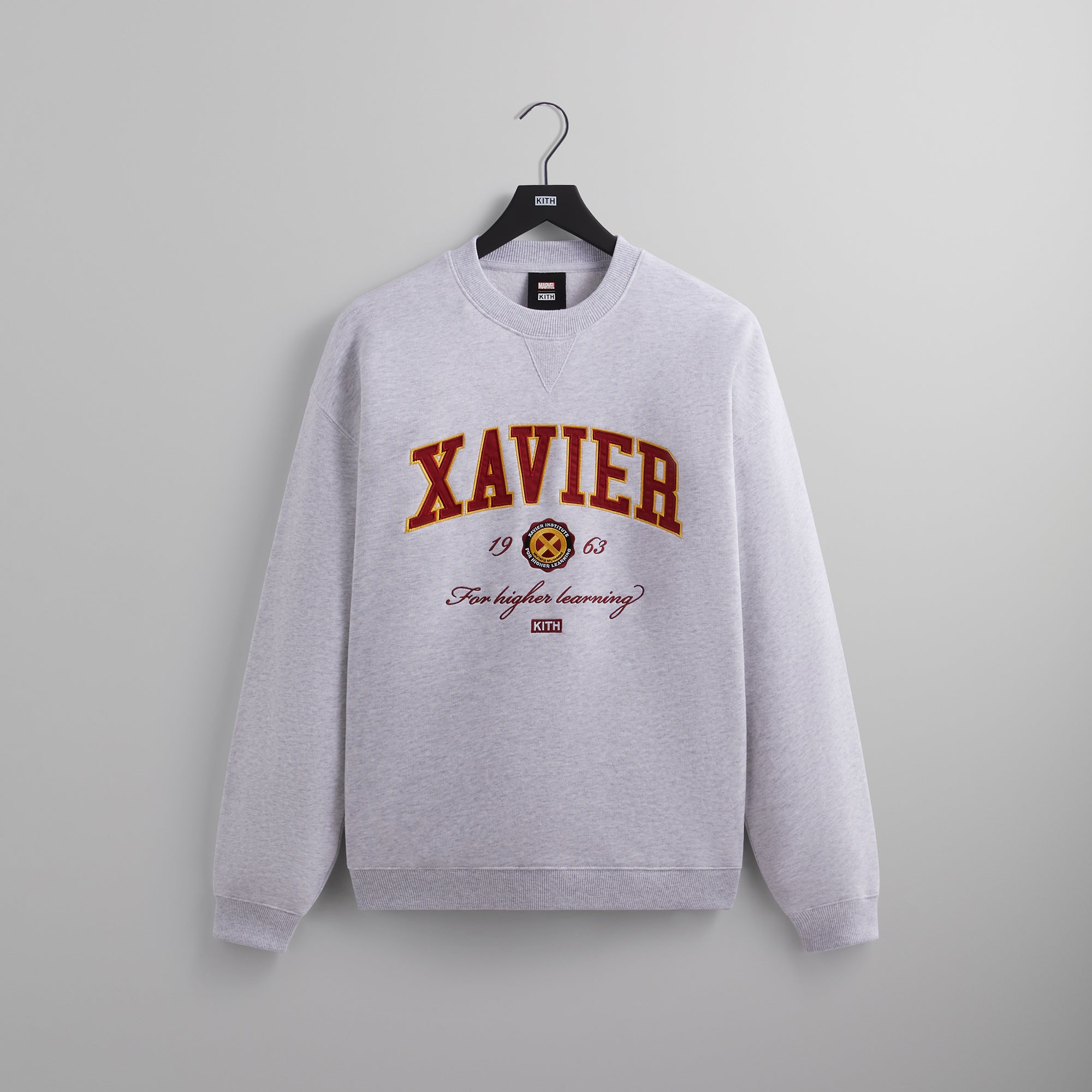 Marvel | Kith for X-Men Xavier Institute Varsity Crewneck - Light Heather Grey
