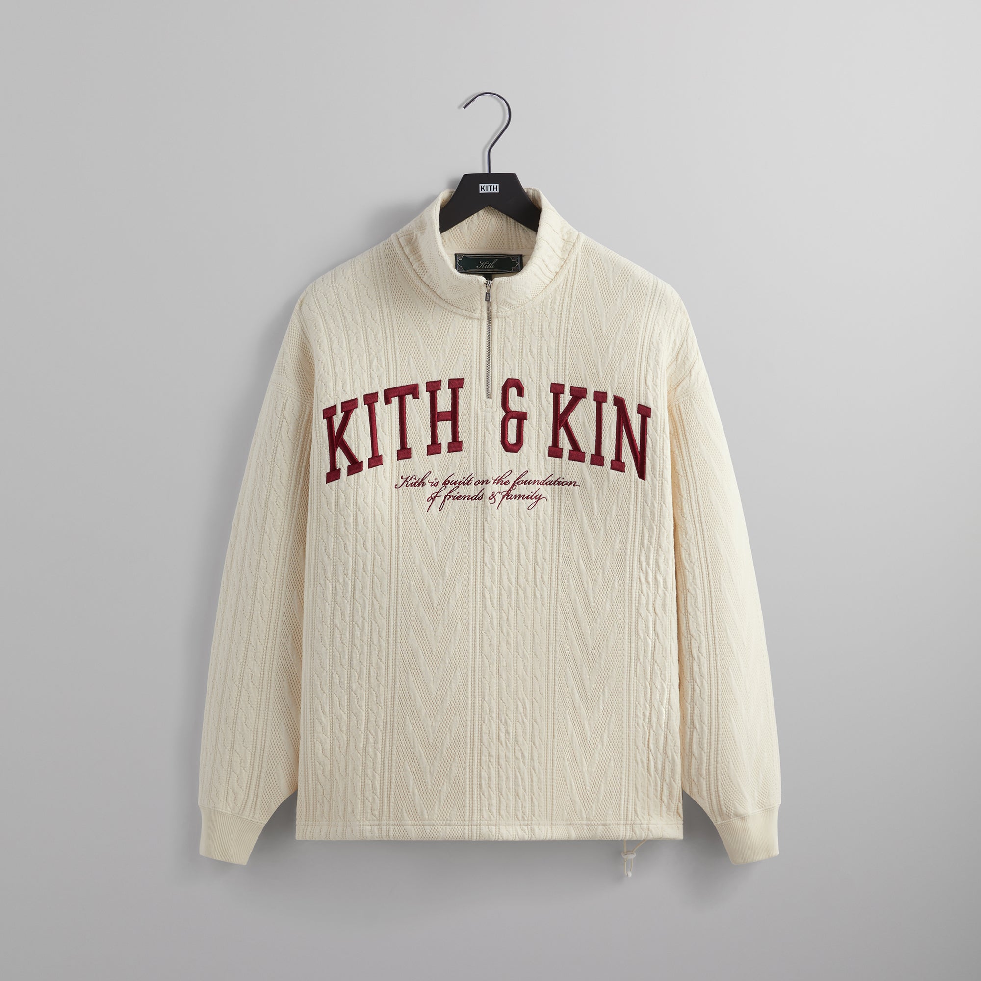 Kith Cable Fleece Quarter Zip - Sandrift