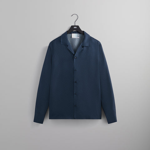 UrlfreezeShops Power Silk L/S Thompson Camp Collar Shirt - Nocturnal