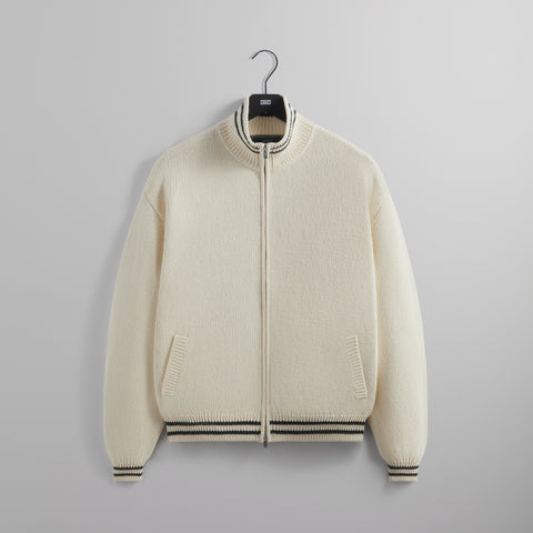 Kith Wyona Full Zip Varsity Sweater - Sandrift