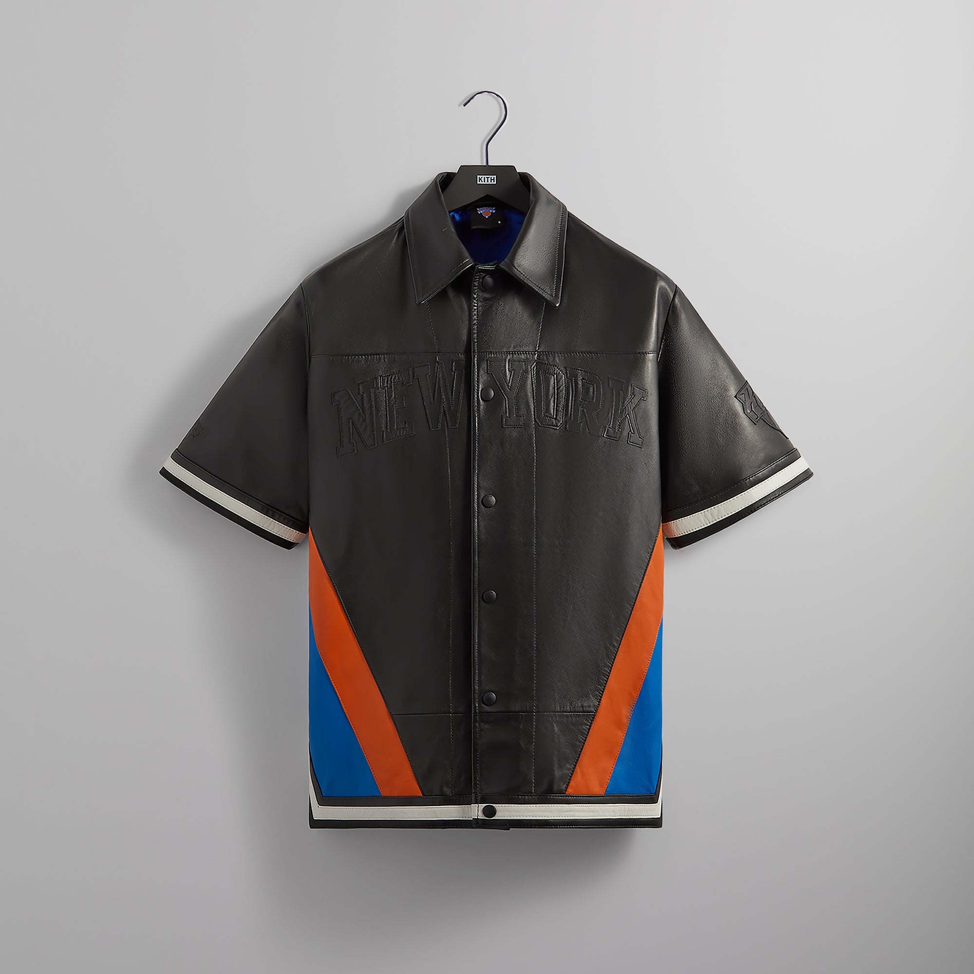 Kith for the New York Knicks Leather Woodpoint Shirt - Black