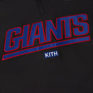 Kith for the NFL: Giants Nylon Quarter Zip Mock Neck - Black