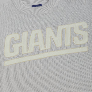 Kith for the NFL: Giants Chunky Cotton Sweater - Light Heather Grey