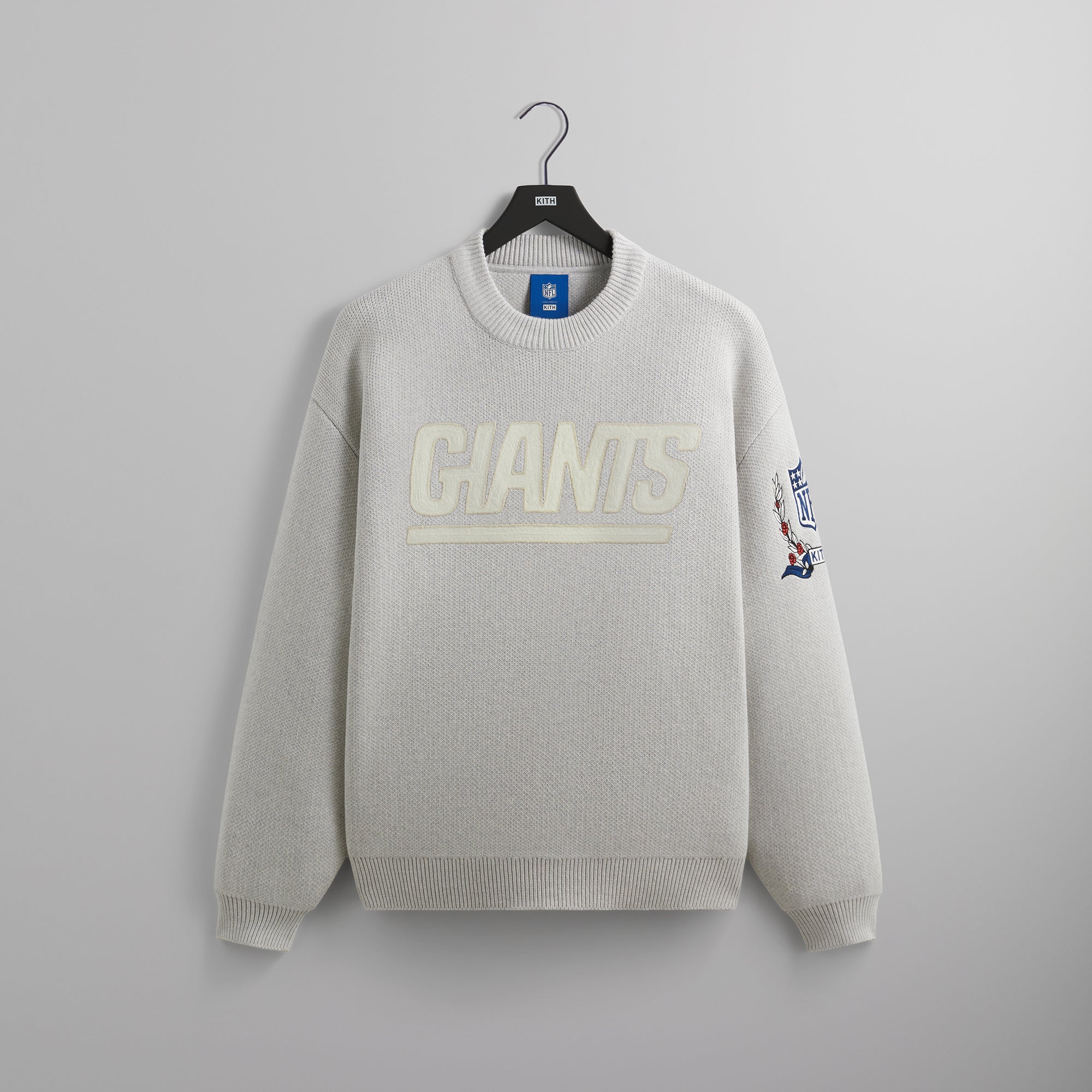 Kith for the NFL: Giants Chunky Cotton Sweater - Light Heather Grey