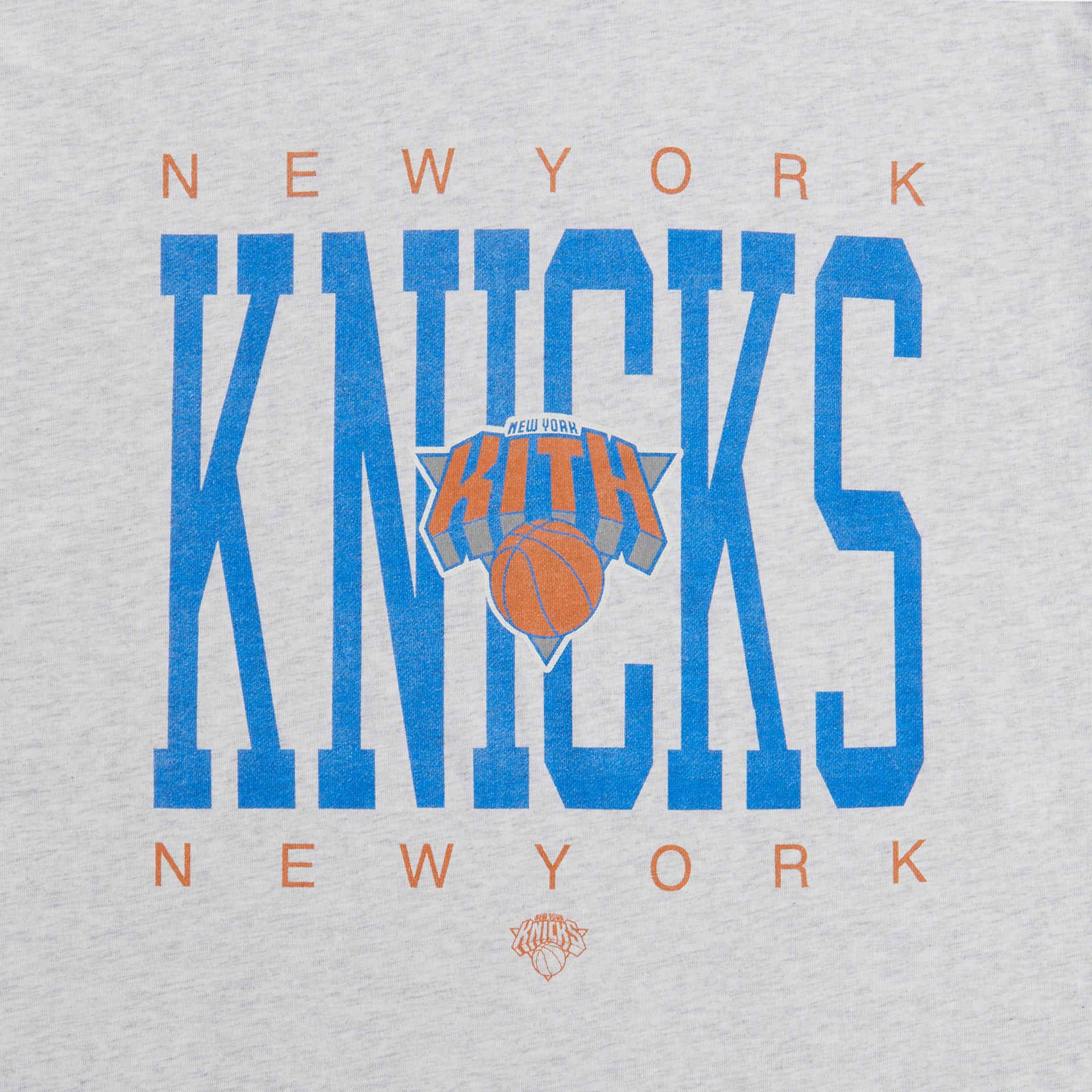 Kith for the New York Knicks Home Court Vintage Tee - Light Heather Grey