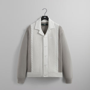 Monogram Motif Cashmere Cotton Blend Zip Hoodie in Storm Grey Melange -  Women