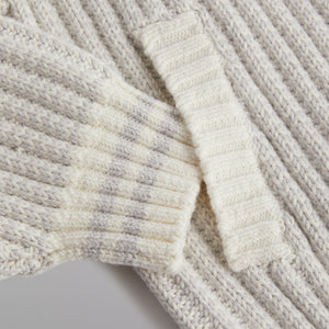 UrlfreezeShops Wyona Open Knit Full Zip Sweater - Light Heather Grey