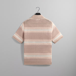 UrlfreezeShops Thompson Crochet Buttondown - Frosty Rose