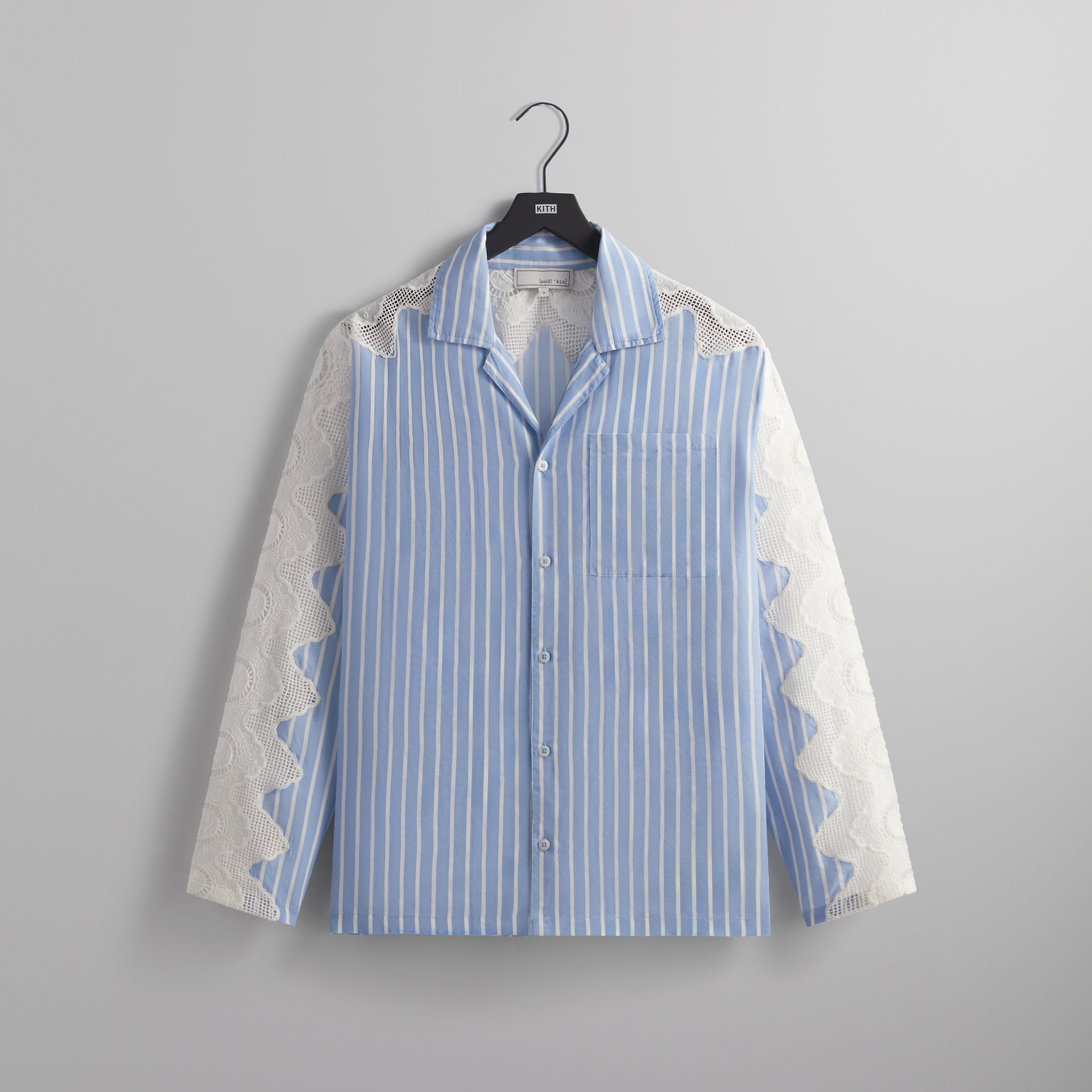 &Kin Lace Combo Adonis Camp Collar Shirt - Cast